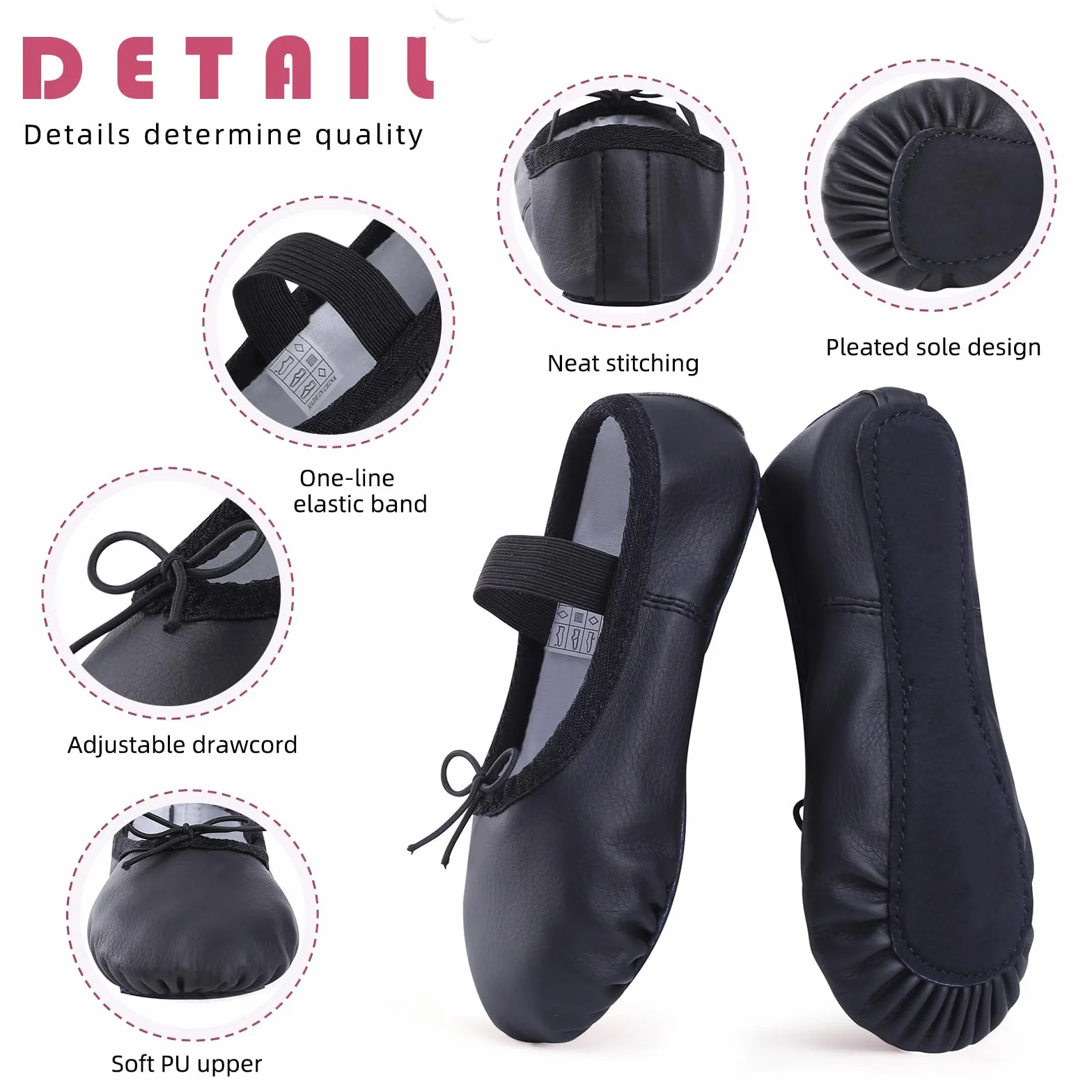 Prada Zapatillas Ballet Niña Cuero Zapatos Danza Tallas 22-44 EU