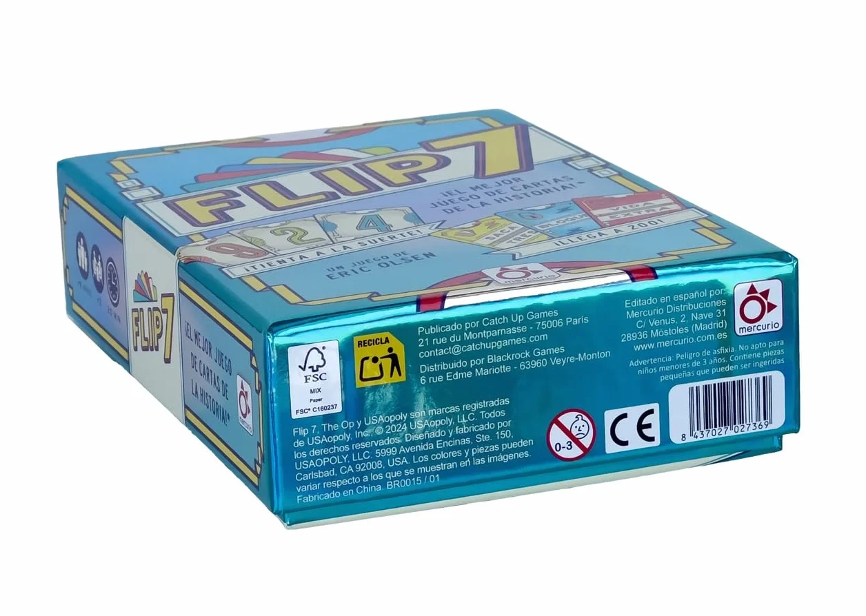 Mercurio - Flip 7 | Juego de Cartas Estratégico y Divertido | Reta tu Suerte y Tu Astucia | para Adultos y Niños +8 Años | Ideal para Fiestas, Familia y Amigos | 20 Minutos de Diversión