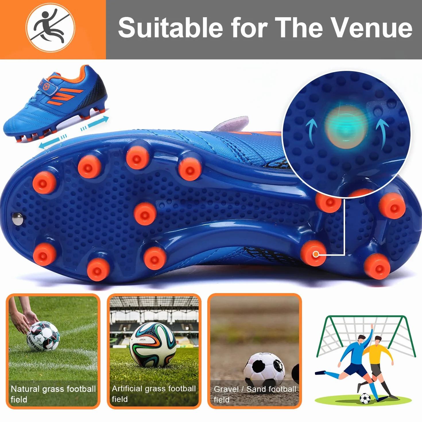 Botas de Fútbol FG/AG Niño Niña Zapatillas de Entrenamiento Unisex 28-37