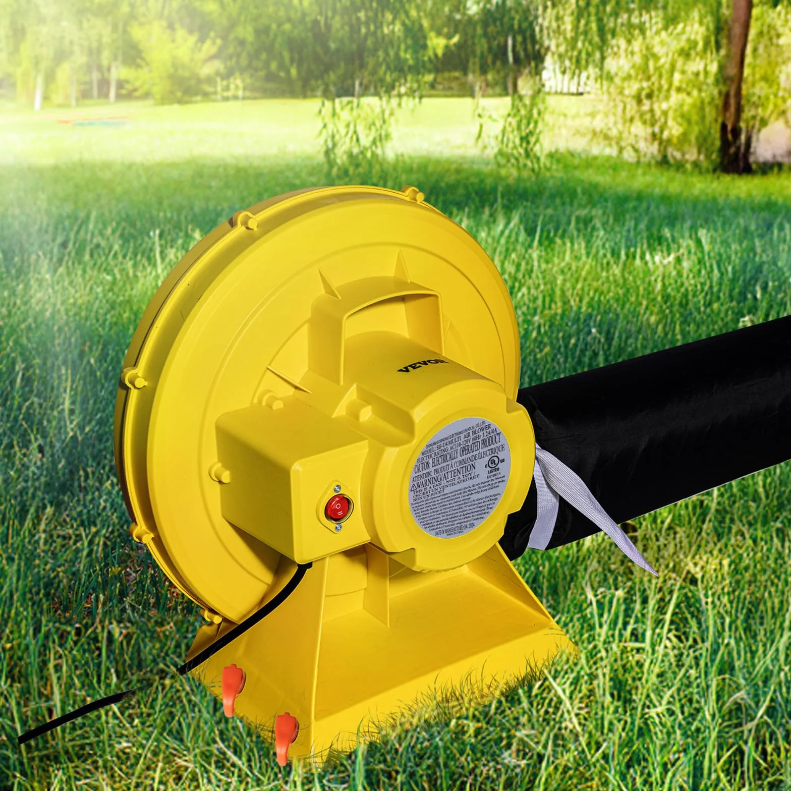 VEVOR Soplador de Aire para Castillos Inflables, 590 W y 690 W, 1,0 HP, Bomba Comercial, Ventilador Eléctrico 2750 RPM, Castillos Inflables, Toboganes de Agua, Amarillo, 360 x 230 x 370 mm