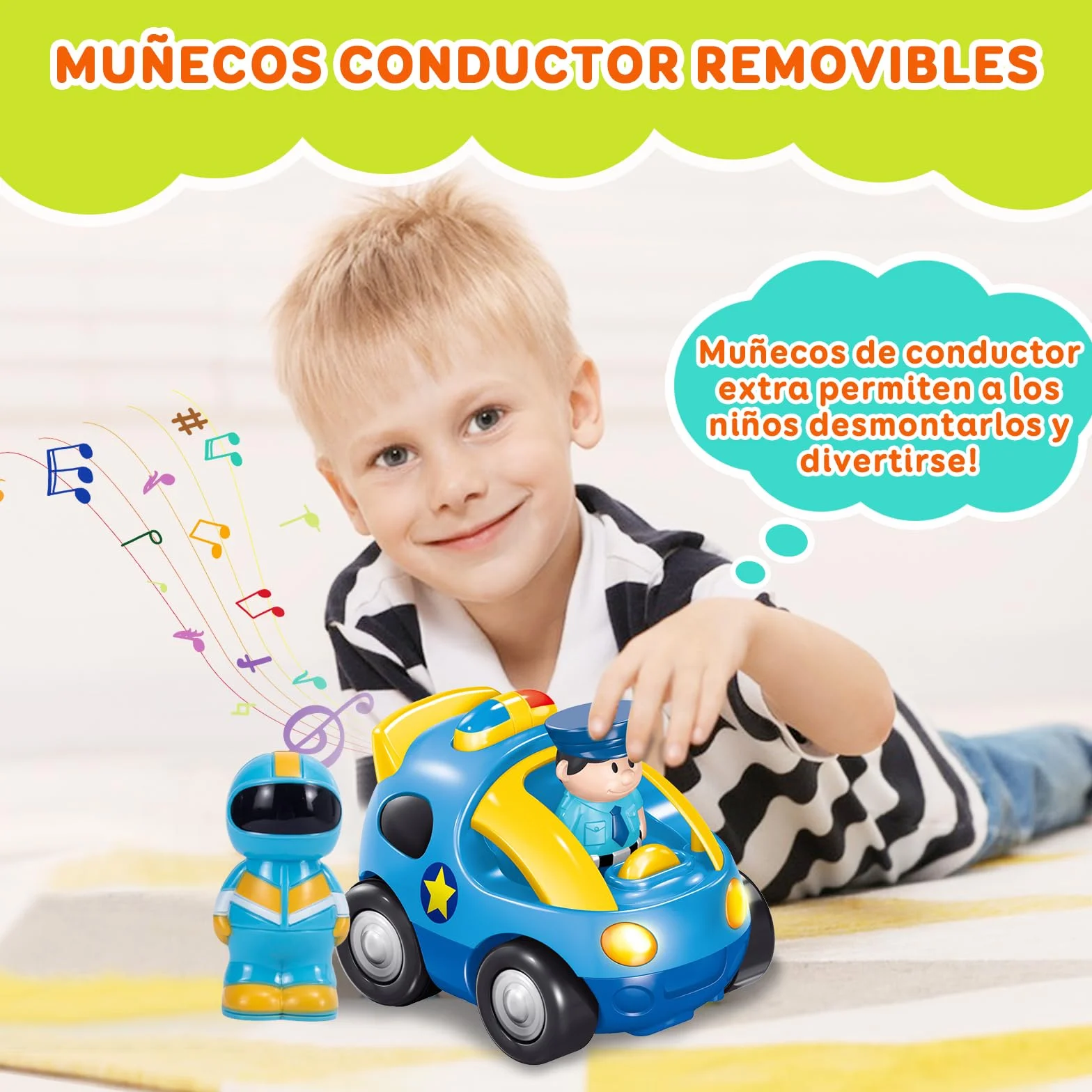 Pup Go Coche de Carreras RC Cartoon para Niños Pequeños 18 Meses, Música y 2 Muñecas Intercambiables, Primer Coche de Control Remoto, Cumpleaños o Navidad