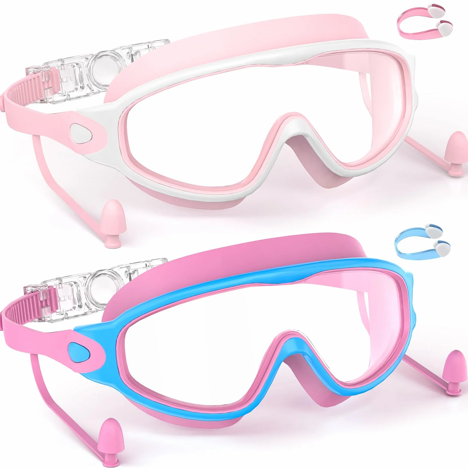 SHINER Gafas natación niño 3-15 años antivaho impermeables máscara buceo panorámica 180° piscina niños