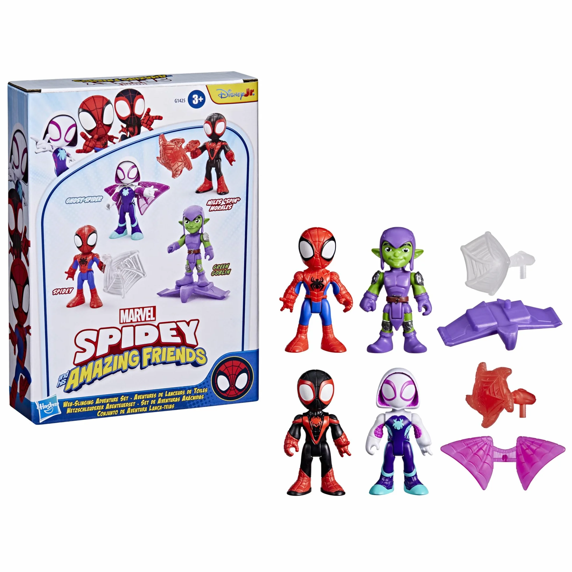Marvel Spidey and His Amazing Friends Set de Aventuras arácnidas Figuras de acción Spider-Man