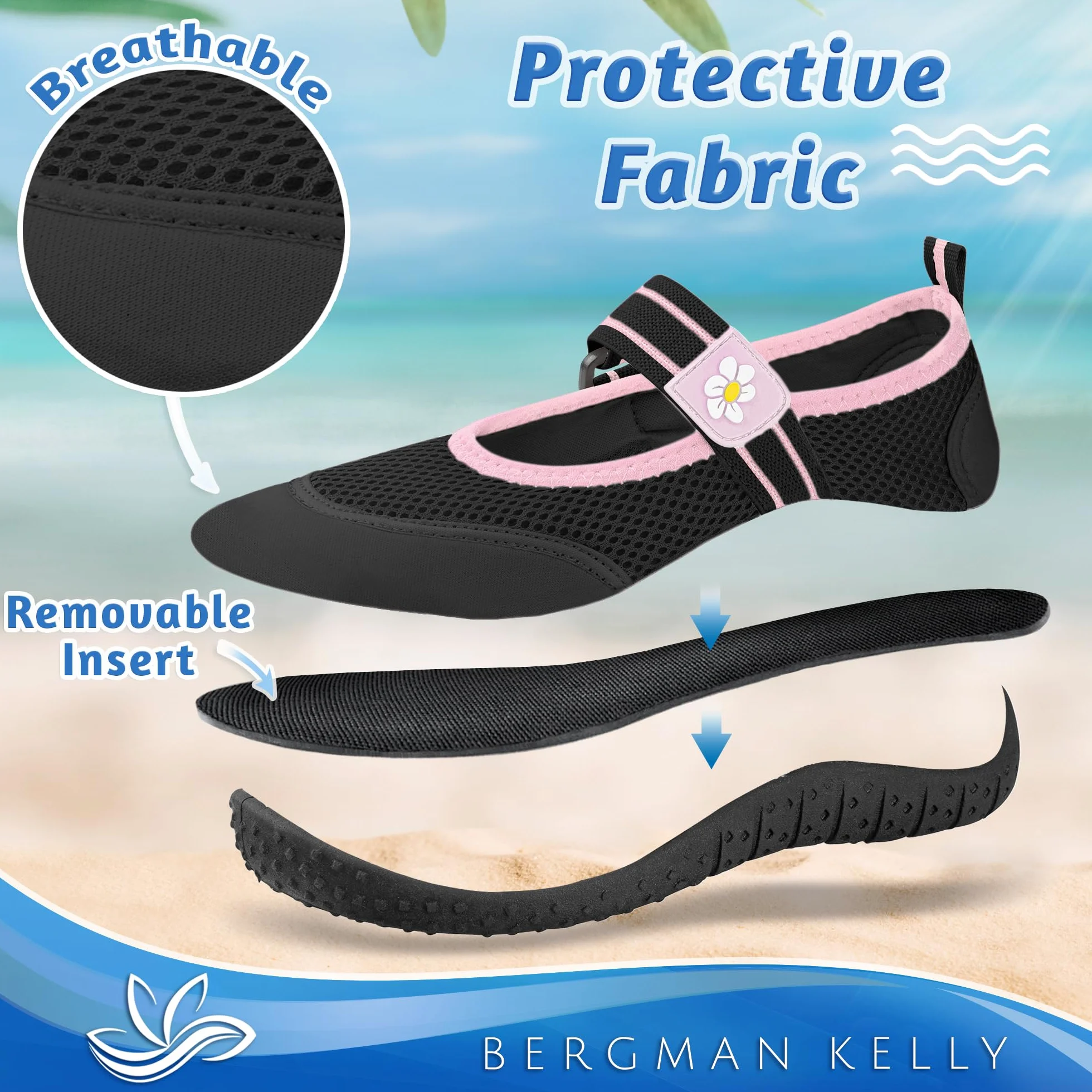 BERGMAN KELLY Zapatos de Agua para niños pequeños Varios tamaños Calcetines de Agua para niñas Zapatos de Playa