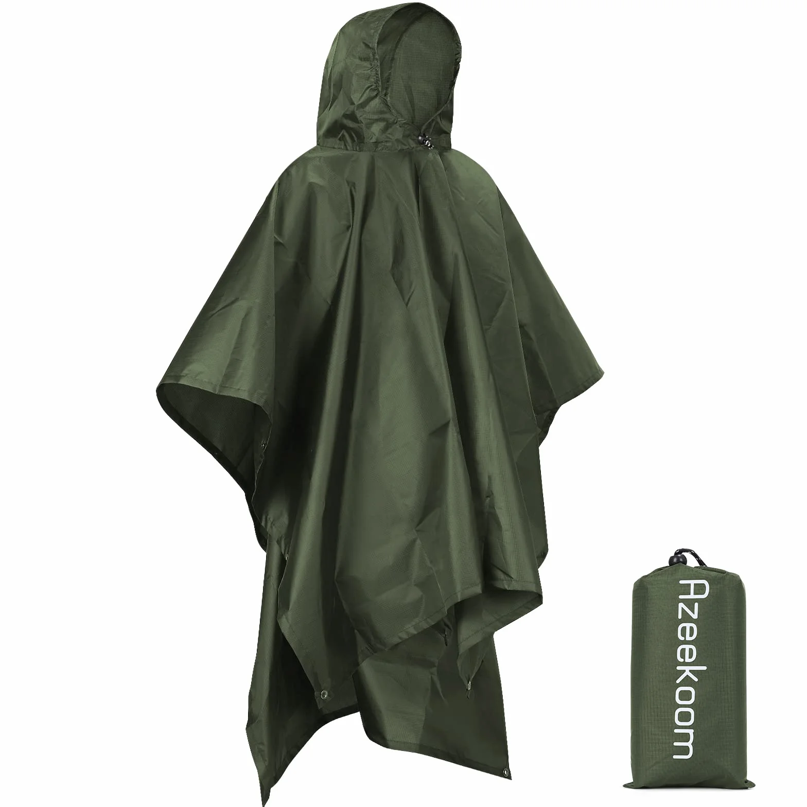 Poncho Impermeable Reutilizable con Capucha Ligero Chubasquero para Hombre Mujer Excursionismo Camping