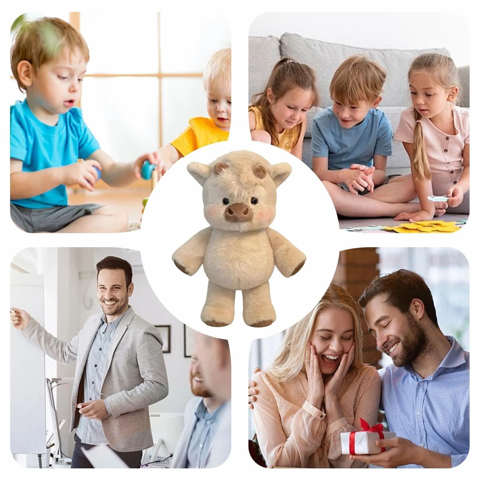 Genérico Peluche de jabalís, 45CM Peluche de Vacas de Las Highlands Corriendo, Running Cow Plush, Adorable Muñeca Animal jabalís Corriendo Peluches Simulación, para Niños y Adultos