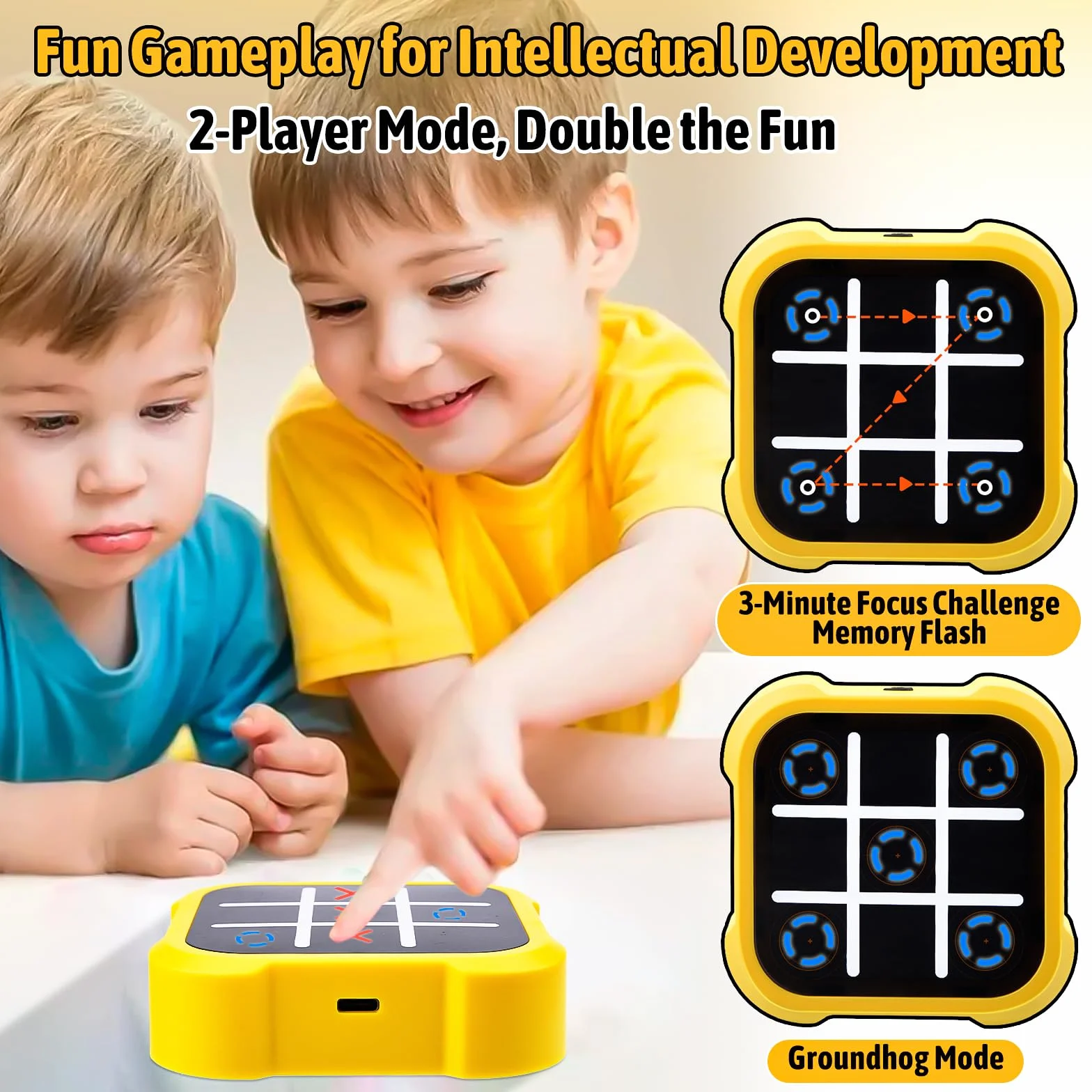 Electrónico Tic Tac Toe Bolt, Juego de Viaje Portátil 3 en 1 Para Niños, Educación y Crecimiento de la Memoria, Juego Familiar Clásico Para Padres e Hijos en Interiores (A)