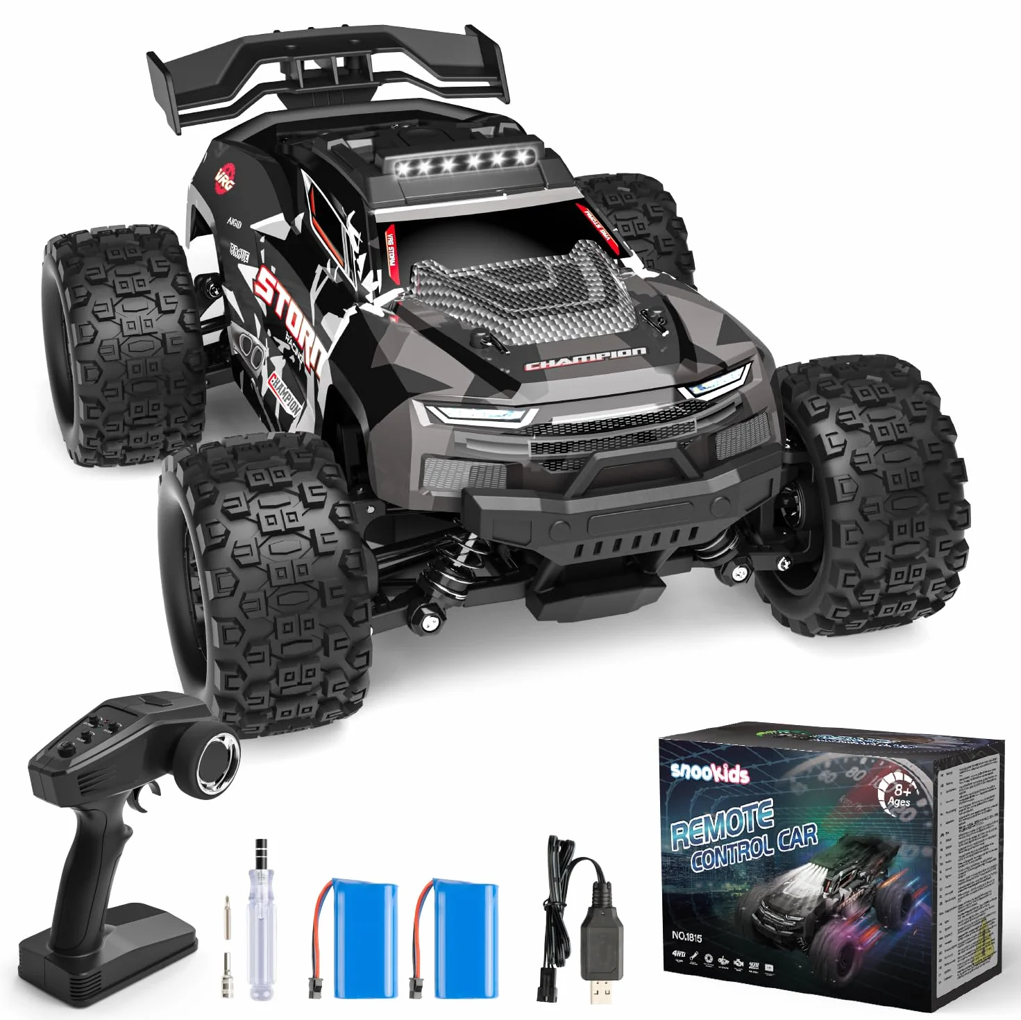snookids Coche Teledirigido - 2,4 GHz Coche RC Vehículo Todoterreno de Alta Velocidad 40 km/h 1:18, 4WD Coche Radiocontrol Drift Buggy Cars Controlados Juguete Regalo para Niños Adulto