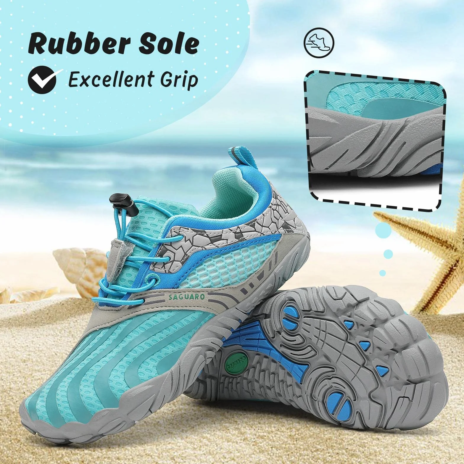 SAGUARO Niños Calzado Descalzos Zapatillas de Trail Transpirables Minimalistas 24-36 EU