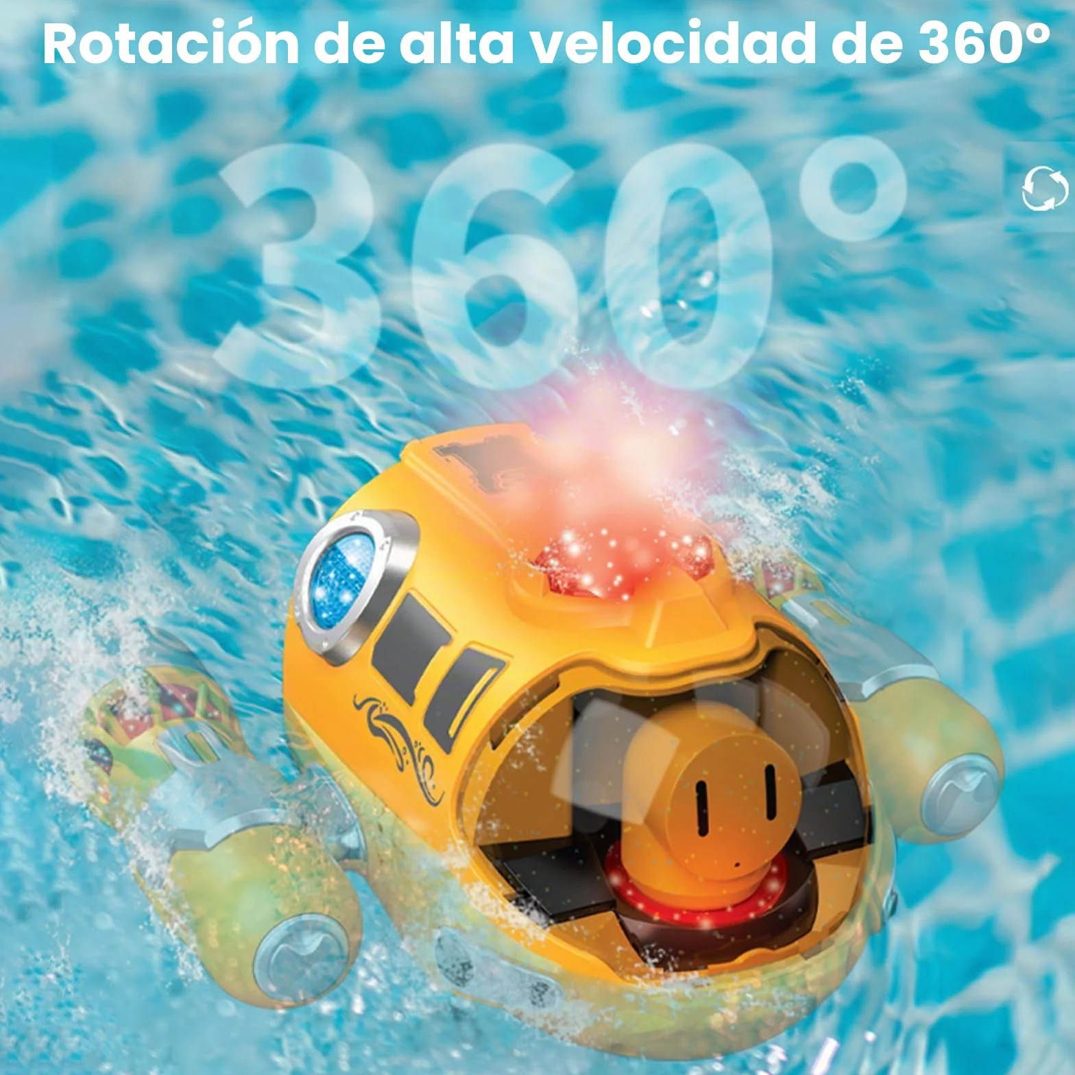 Barco teledirigido 2,4 GHz, lancha a distancia con pulverización, función de luz, doble mando, recargable, para piscina y lago, exterior, regalo
