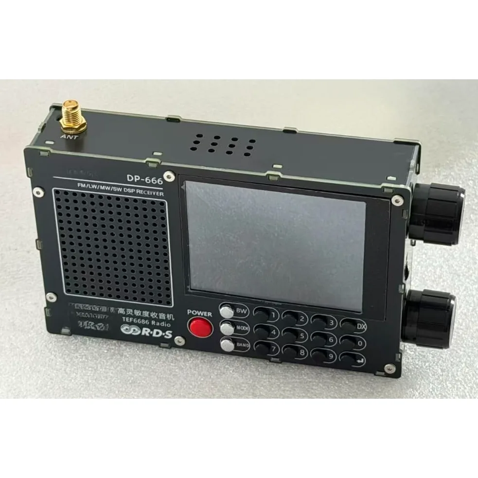 Kit de receptor de radio TEF6686 de alta sensibilidad DP-666 de banda completa para FM AM de onda corta de 2.8 pulgadas, pantalla IPS de circuitos DIY Kit de pasatiempos de ingeniería de circuitos