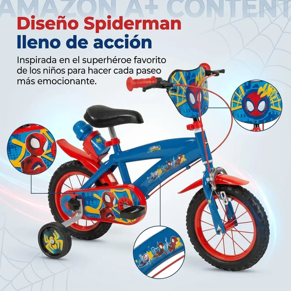 TOIMSA Bicicleta 12" Spiderman Huffy (3/5 años)