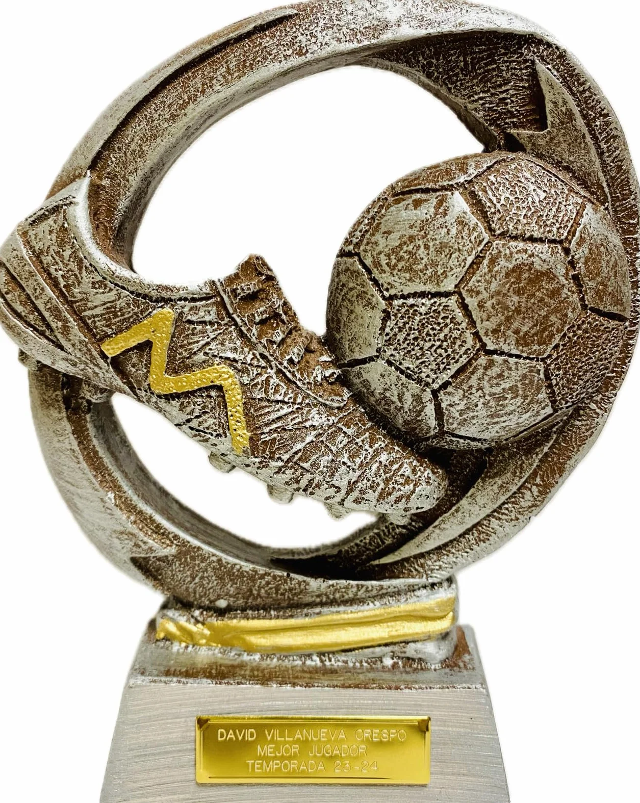 Trofeo Fútbol Personalizado Pichichi Máximo Goleador Bota Balón 16cm