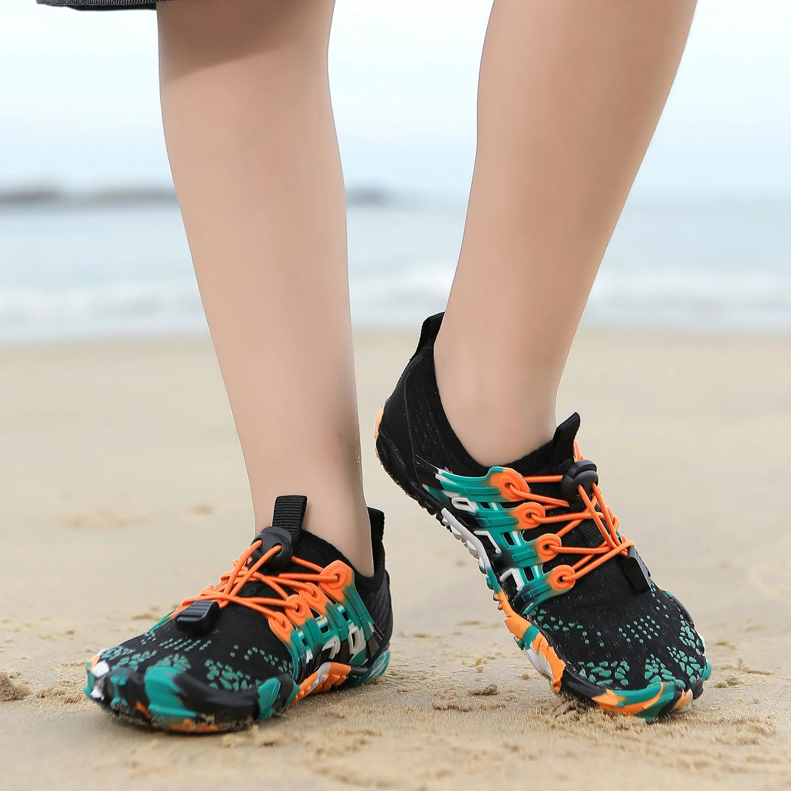 Tolaler Escarpines Niño Niña Calcetines de Piscina Zapatos de Agua Antideslizante Secado Rápido Zapatos de Playa Descalzo Unisex Bebé Verano Barefoot Calzado para Natación Surf