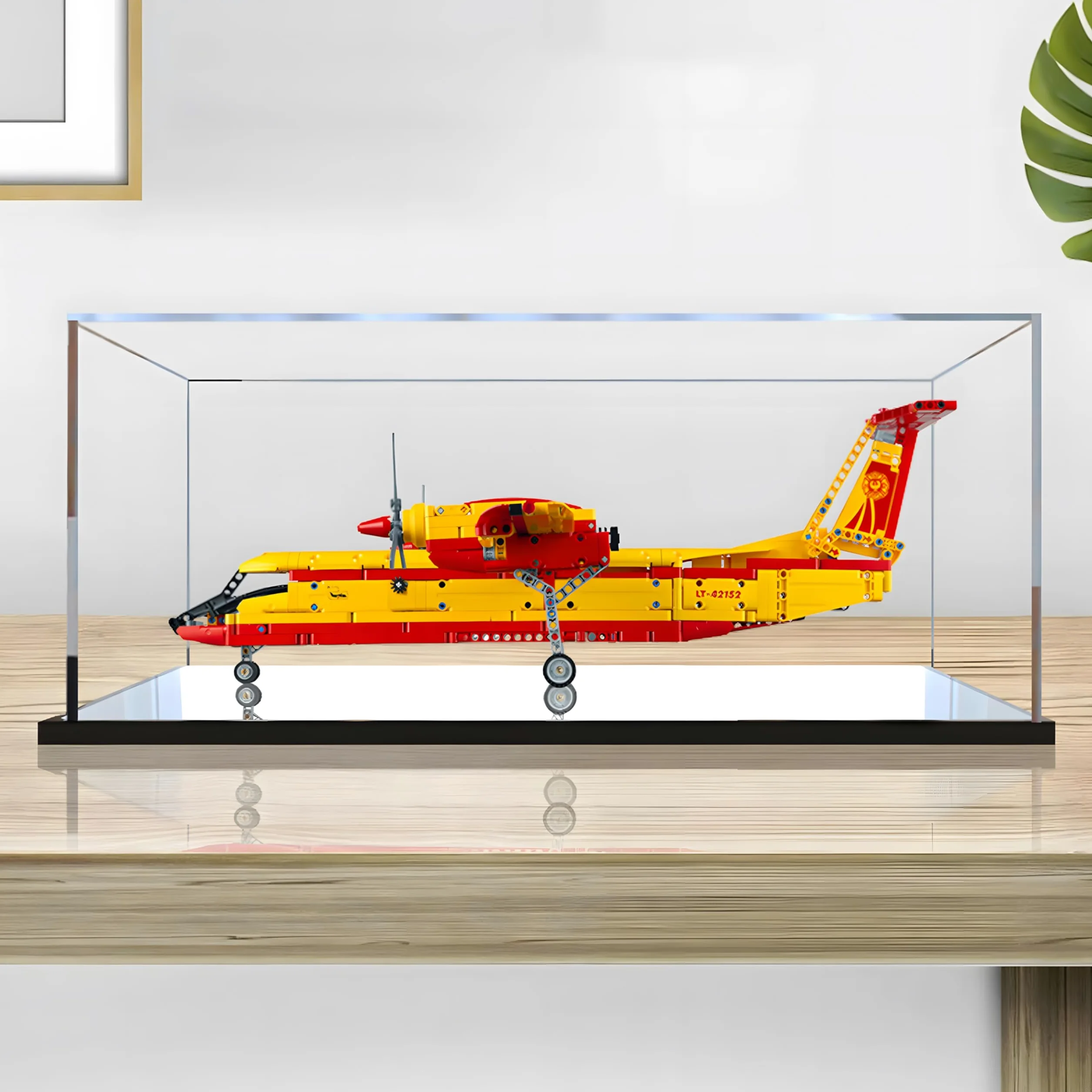 Vitrina acrílica compatible con L-E*G-O 42152 para aviones de extinción de incendios, caja transparente a prueba de polvo (solo vitrina, modelo no incluido) (2 mm)
