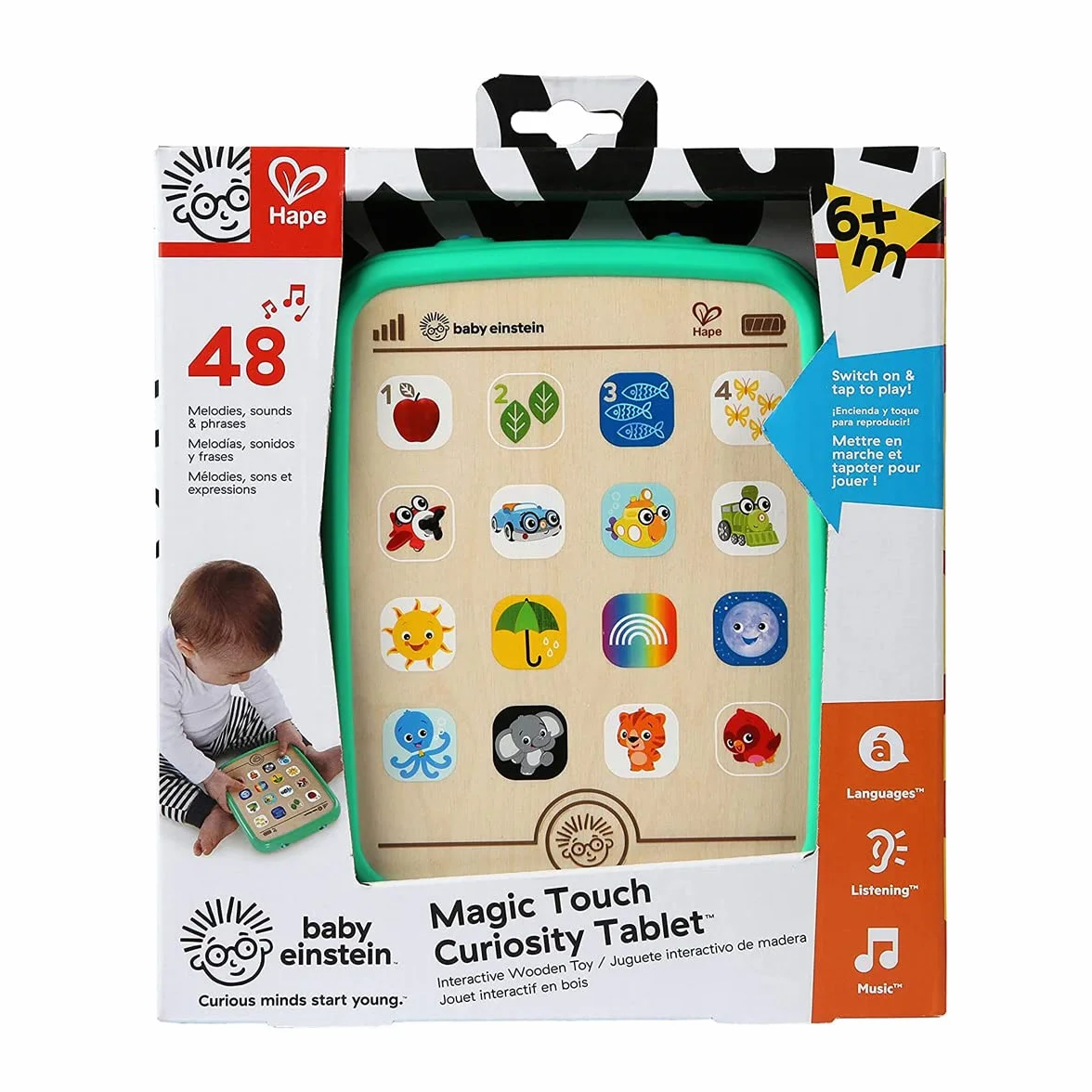 Baby Einstein, Hape Tableta táctil Madera Magic Touch , 6+ Meses