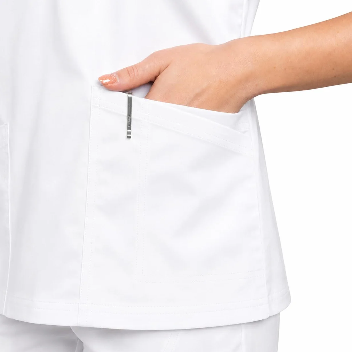 B-well ANGELICA Casaca de enfermería para mujer, túnica médica con cuello en V, bolsillos, transpirable