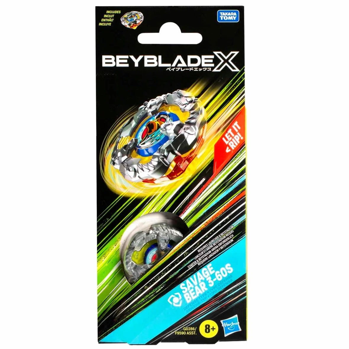 Beyblade X Savage Bear3-60S Top Booster Pack Set, Peonza de Juguete, Competición de Trompos, Juguetes Infantiles, Niños y Niñas de 8 Años o Más