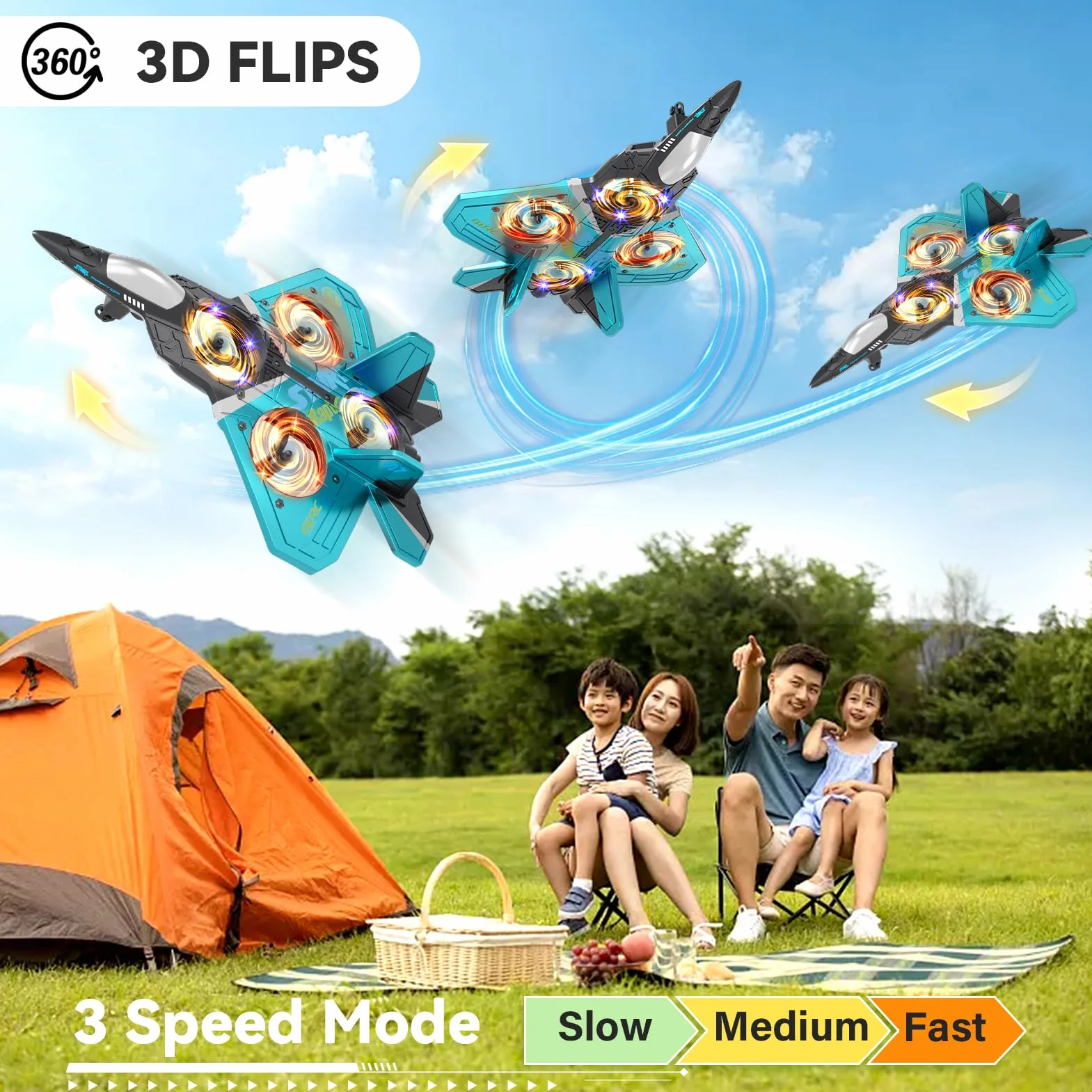 4DRC Avión teledirigido con Control Remoto, 6 Canales, 2,4 GHz, avión de Control Remoto para Principiantes, Avión RC para Adultos y niños, Simple y Listo para Volar