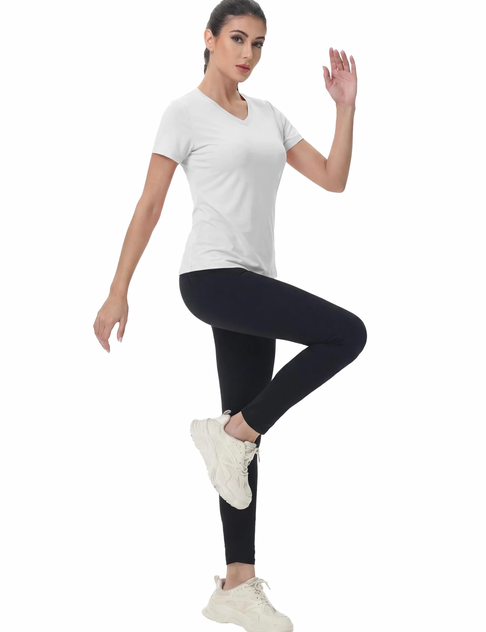 MAGCOMSEN Camisetas Deportivas Mujer Manga Corta UPF 50+ V Cuello Transpirable Secado Rápido