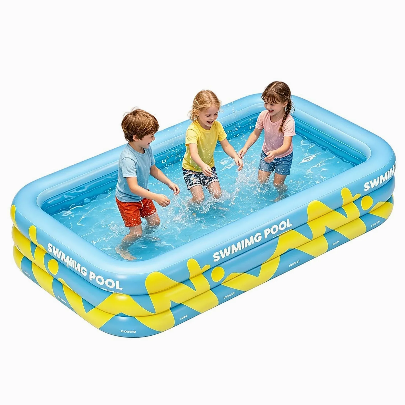 Piscina Hinchable Infantil 2,1 x 1,45 x 0,56 Metros Parque De Bolas | Piscina Infantil Para Niños Para Verano Patio Exterior Jardín Césped Parque Juegos Y Natación Al Aire Libre Y