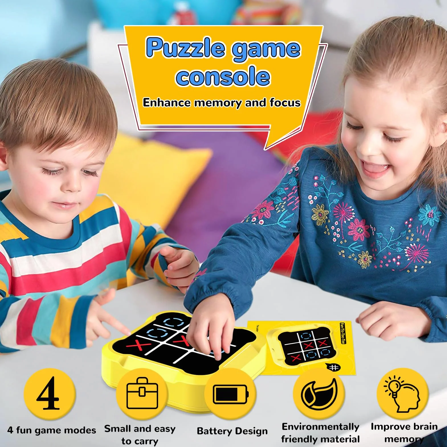 Juego Electrónico Tic Tac Toe Bolt 3 en Raya Portátil 3 en 1