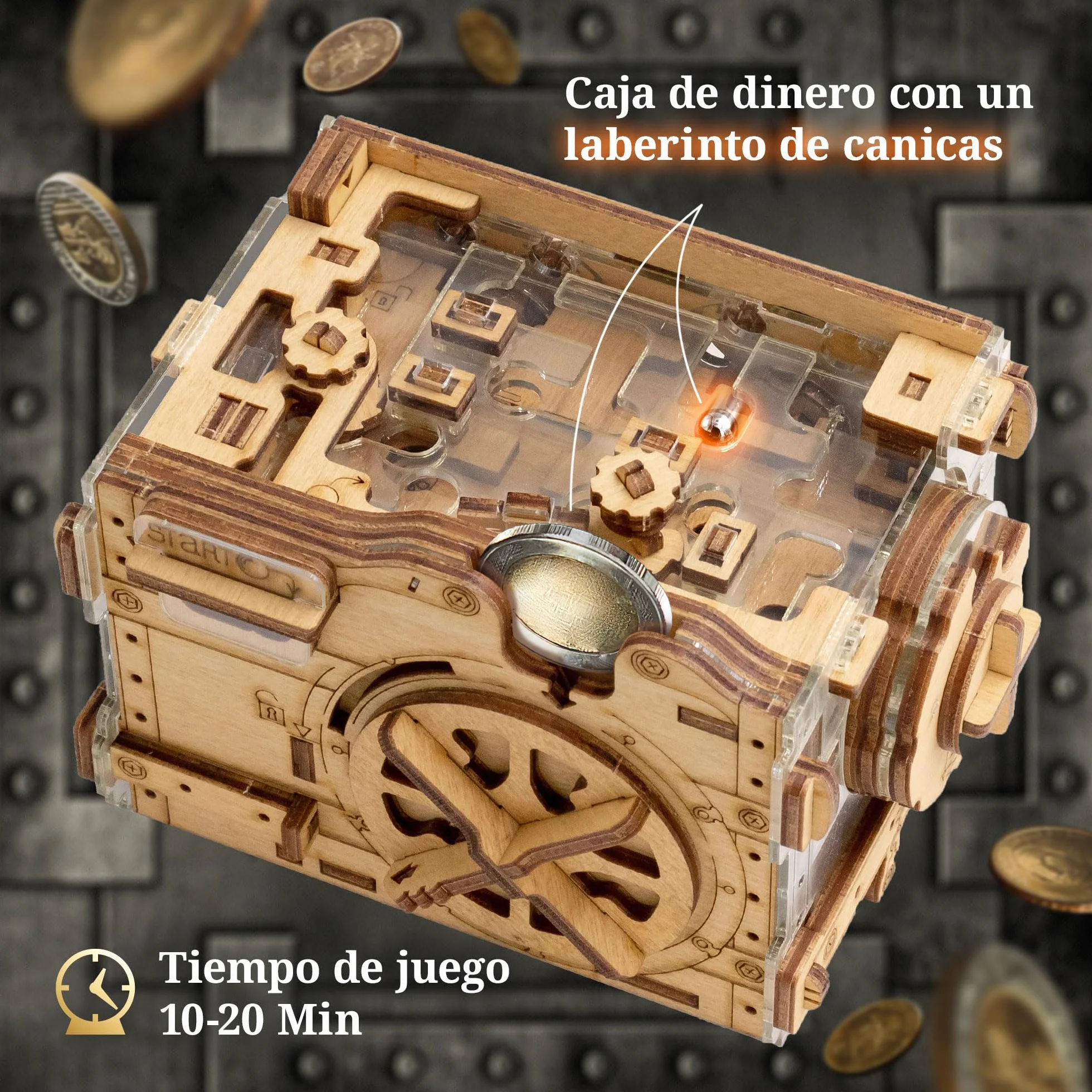 iDventure A-Maze-ing Safe - Caja de rompecabezas de mármol Run Money - Embalaje de regalo complicado - Rompecabezas 3D para adultos - Juego de sala de escape - Teaser - Gadget de regalo de cumpleaños