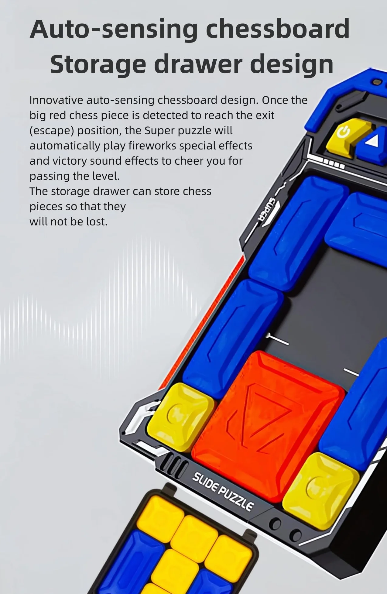 HLF Súper Máquina de Rompecabezas Apariencia del Mecha Juego Escape del Laberinto HuaRong Bloques 520 Niveles Inducción Automática Diseño Magnético Puzzle lógico Juguetes de Regalo para niños (Black)