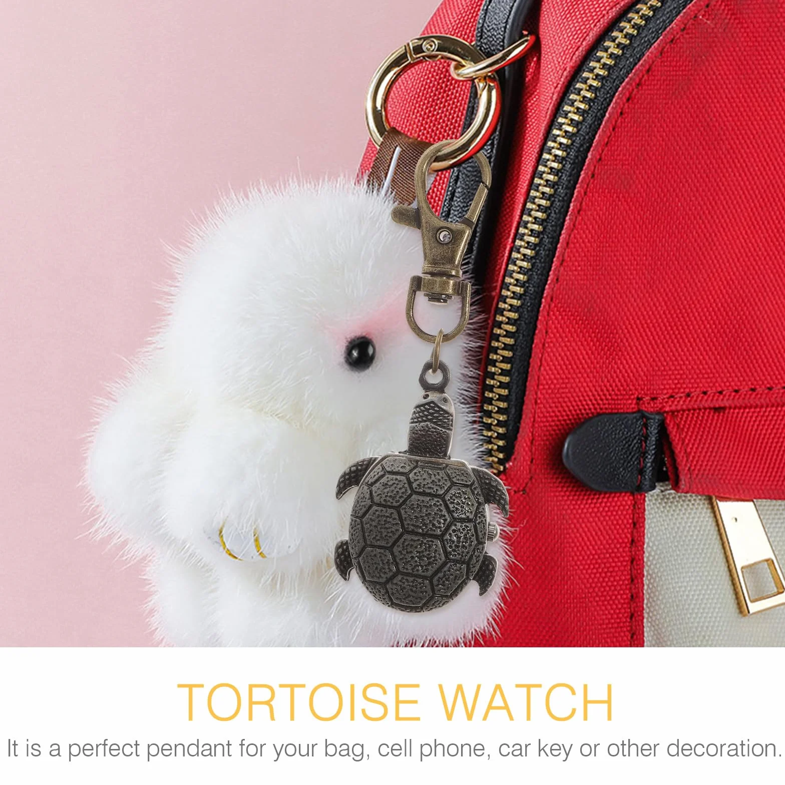 Reloj De Bolsillo De Cuarzo Llavero Retro Para Adultos Tortuga