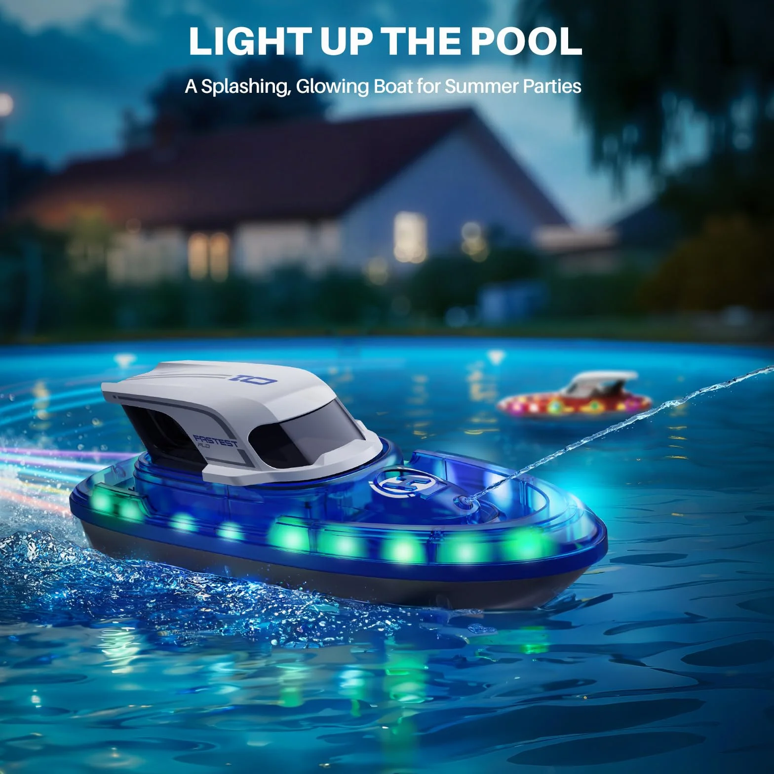 SYMA Juego de 2 botes teledirigidos para niños de 8 a 12 años, barcos de carreras RC con LED y spray de agua, 20 min por barco, 40 min en total, juguete para piscina y lago, regalo para niños y niñas