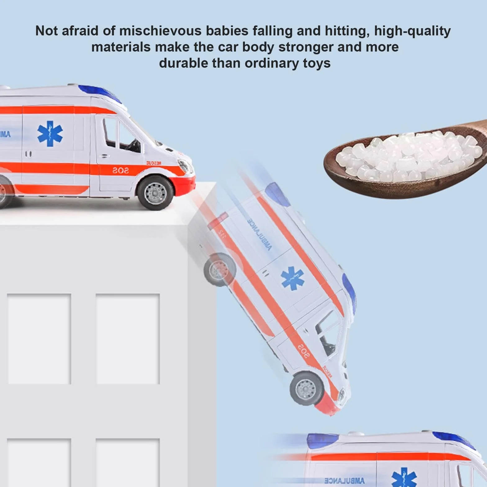 Coche Ambulancia Ambulancia niño vehículo Rescate Coche para Jugar y aprende con Luces y Sonidos vehículo de Rescate Urbano