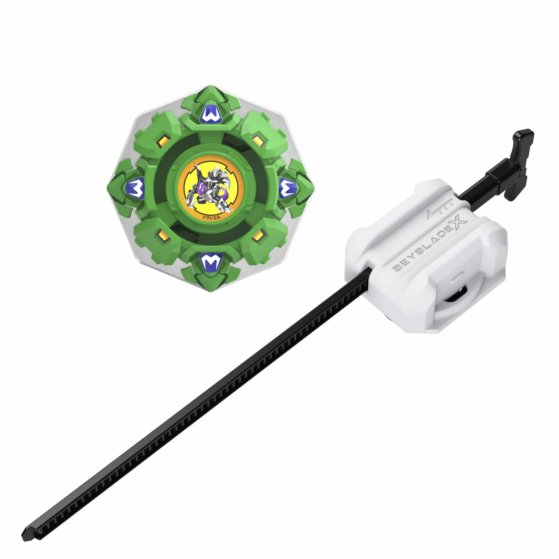 Beyblade X Draciel Shield 7-60D Set con Lanzador Takara Tomy Defensa Juego de Tops