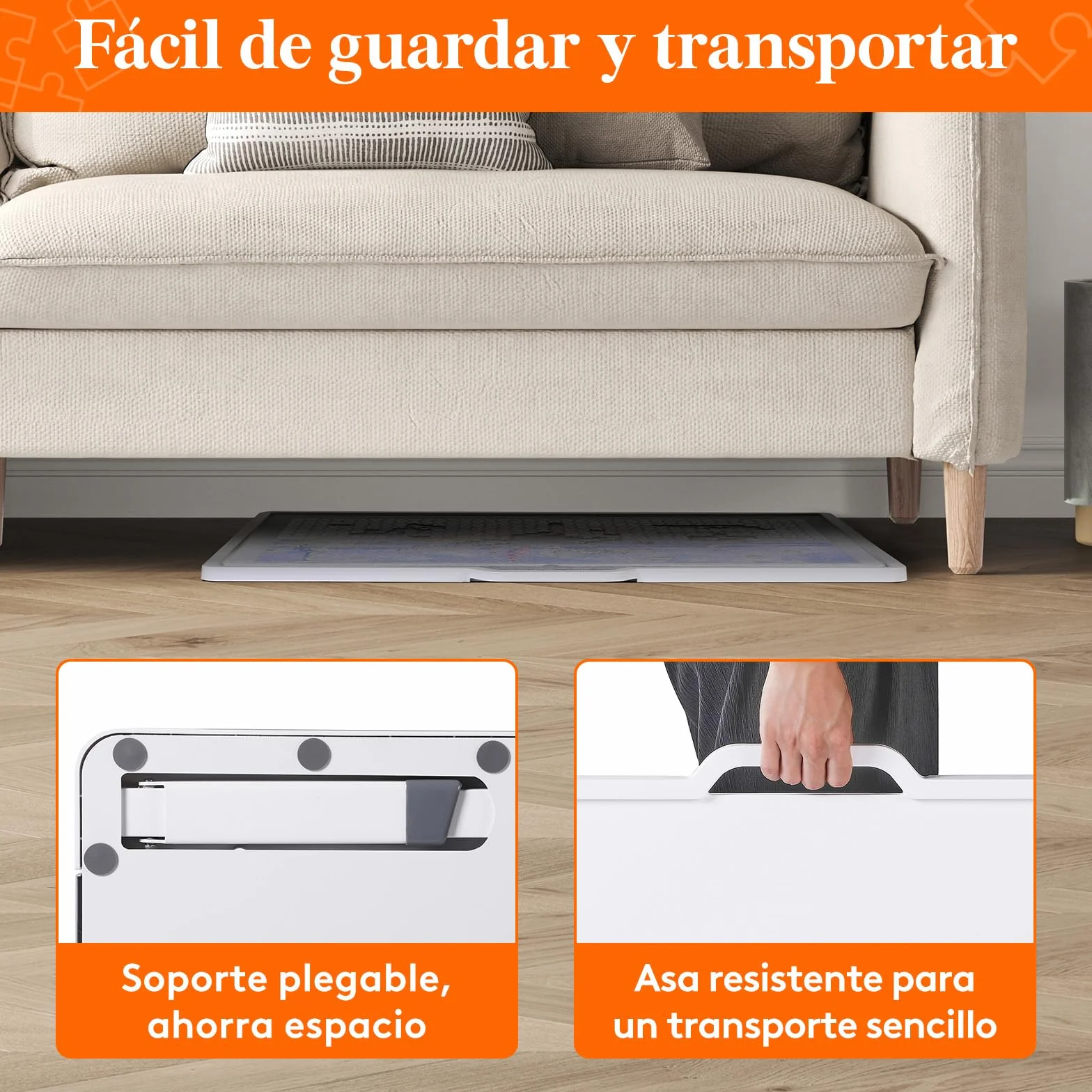 Lifewit 1500 PCS Puzzle Board con Soporte Inclinado, Tabla de Rompecabezas con 4 Cajones and Tapas, Multifuncional Plástico Tablero Puzzles Giratorio de 360°, 89 x 68.5cm, Blanco