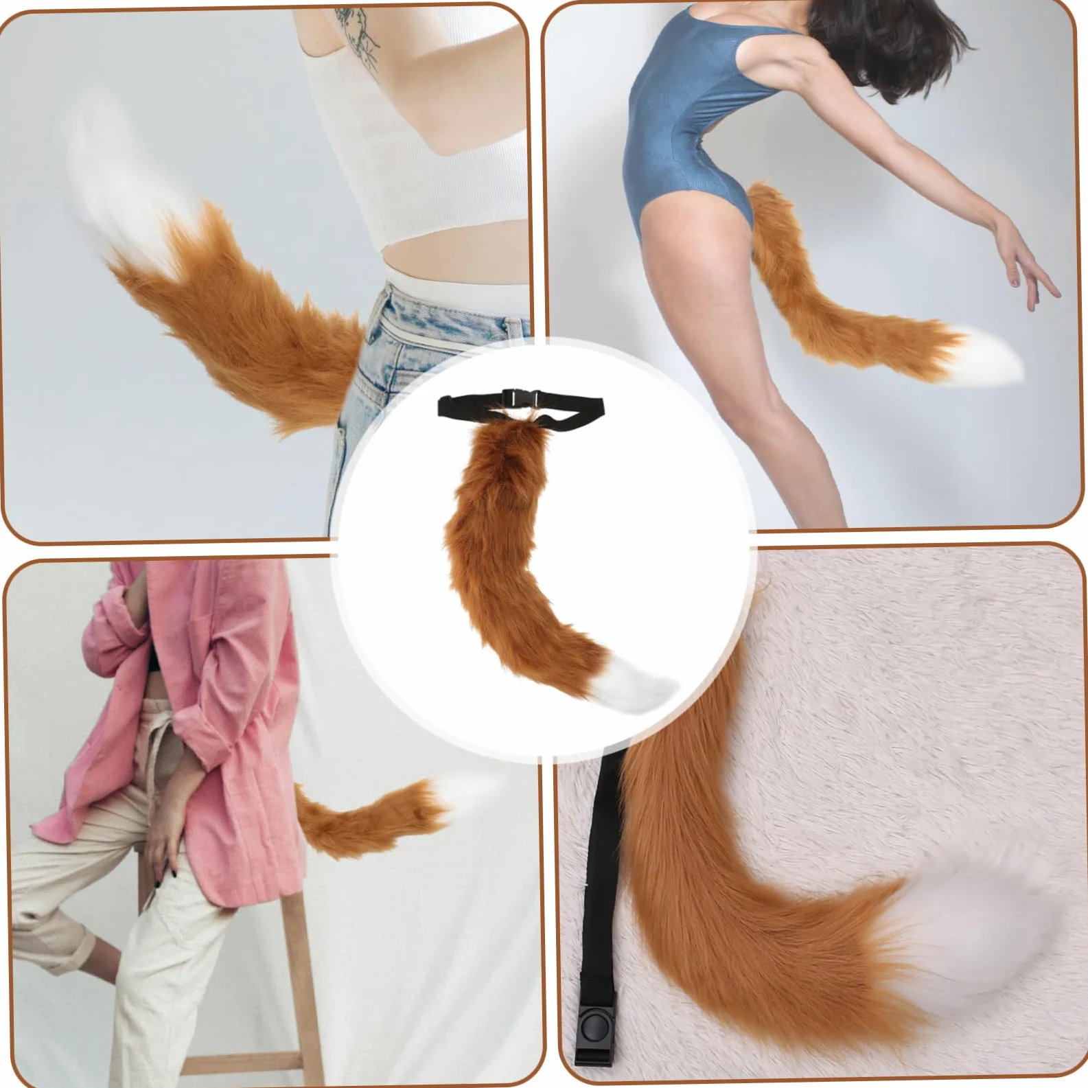 LIFKOME Accesorios de de animal de peluche de para vestir traje de vestir de de para decoración de disfraz de animal Felpa Brown
