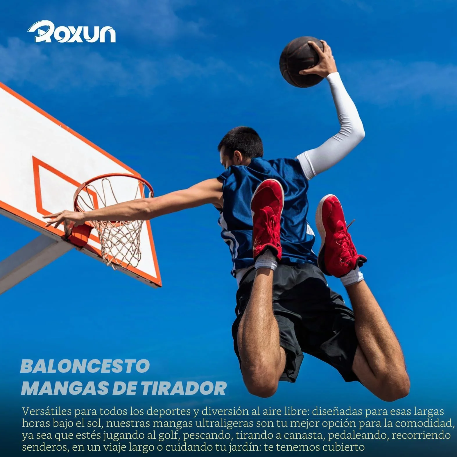 ROXUN Mangas para Brazos Protección Sol Manguitos Running Hombre Mujer Manga Compresión Ciclismo Voleibol