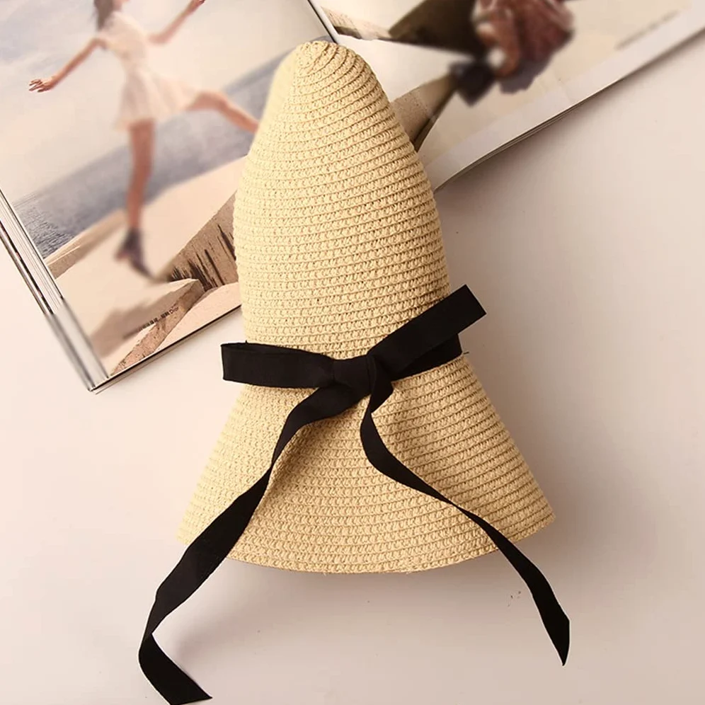 YXWYXWA Sombrero Damas Verano Sombrero Solar Gorro de Pescado Gran Sombrero de Borde Playa Plegable Sombrero de Sol