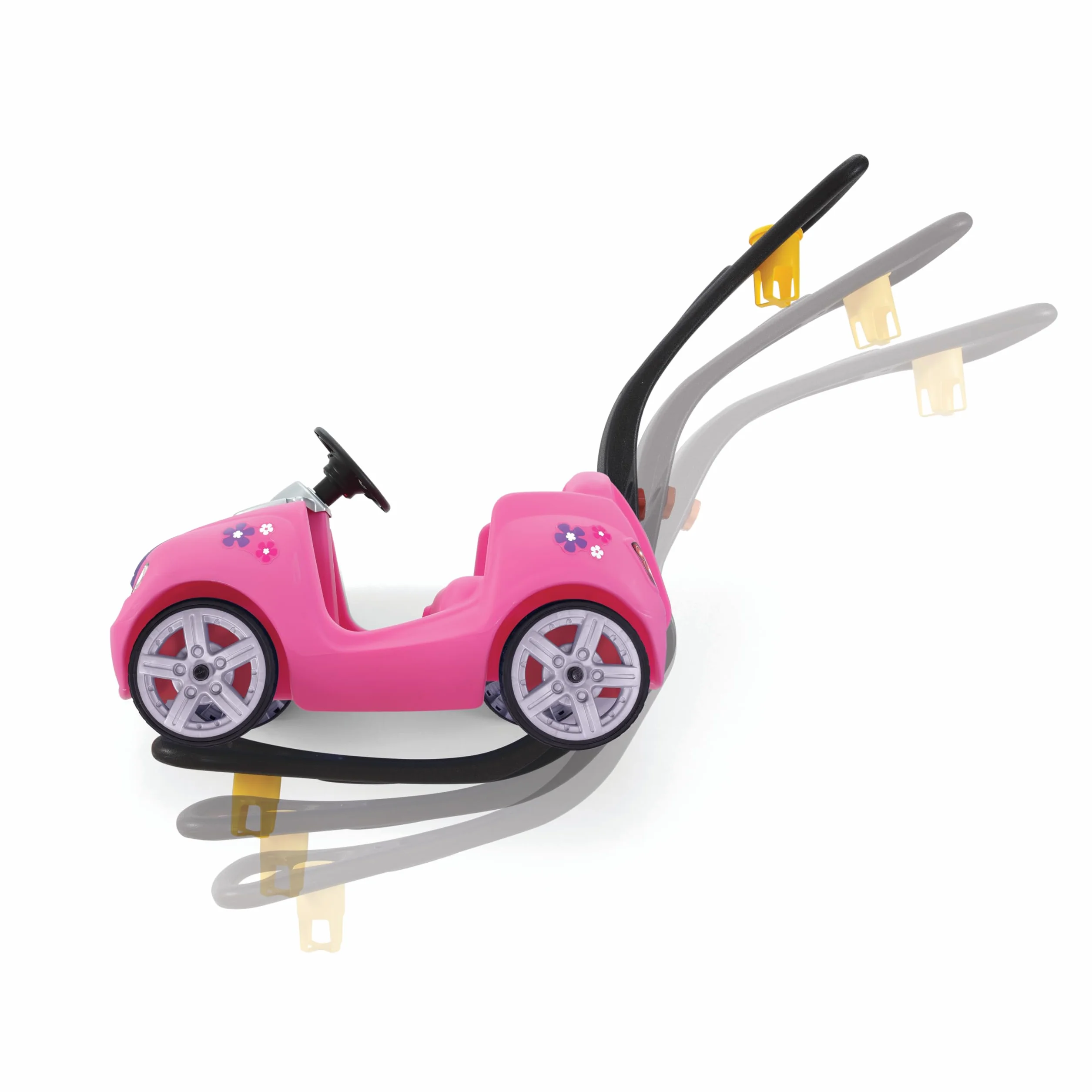 Step2 Whisper Ride Coche para ninos en Rosa | Carro Infantil con Barra de Empuje | Vehiculo para ninos/Juguete a Partir de 1.5 Anos