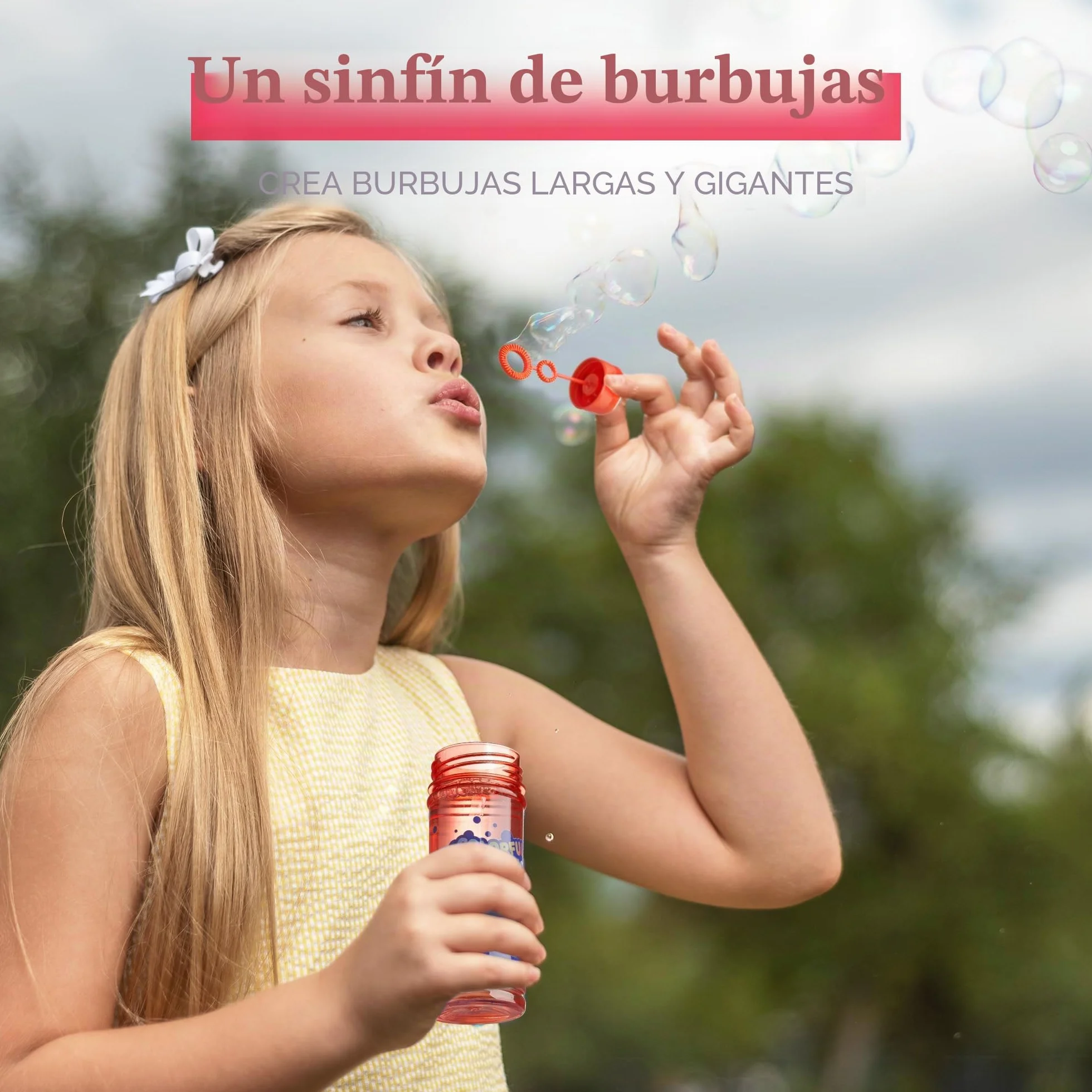 JOYIN 12 Botellas de Burbujas (60 ML de Solución de Burbujas) Diseño Arcoíris Colorido para Fiestas Infantiles, Colores Surtidos, Juguetes de Verano para Pequeños, Regalo para Niños, Cumpleaños