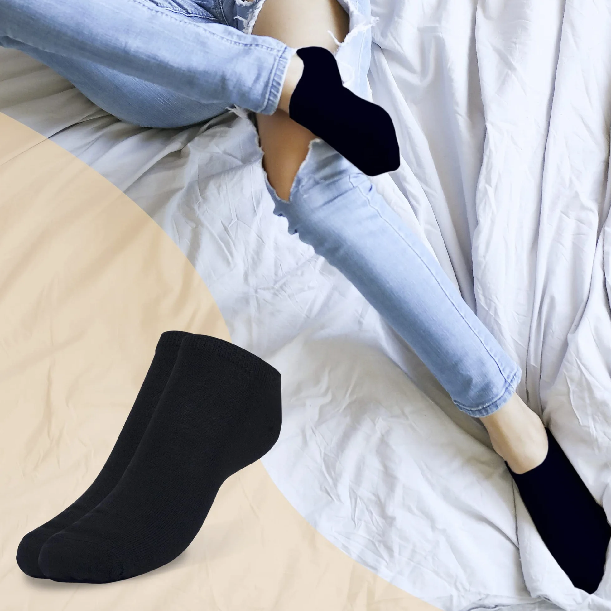 Calcetines Cortos Unisex Algodón 200 Hiladas Tobilleros Hombre Mujer