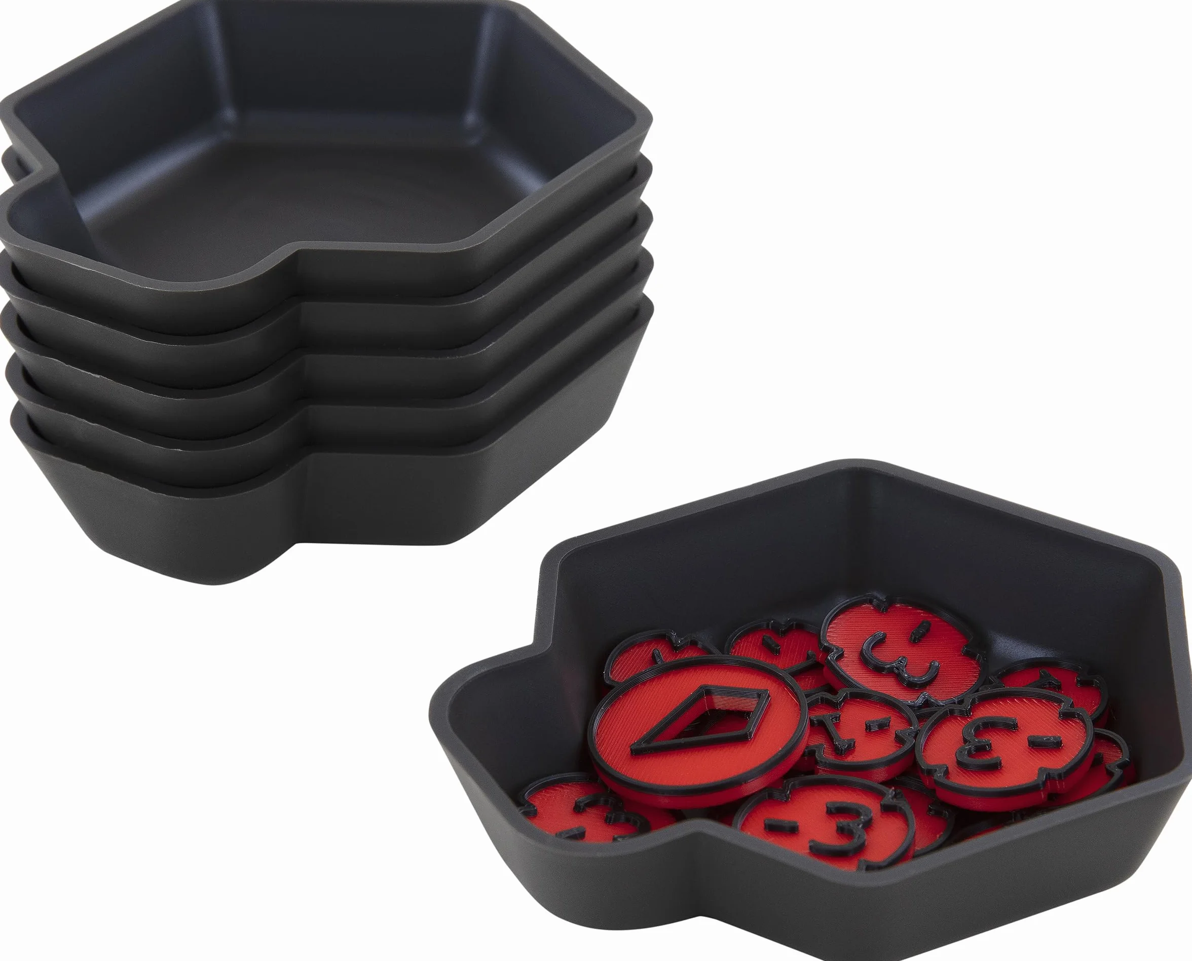 Feldherr Shell Pack Ventaja - 6 bandejas de fichas de Colores para Accesorios de Juegos de Mesa, fichas, meeples y Otros Objetos pequeños