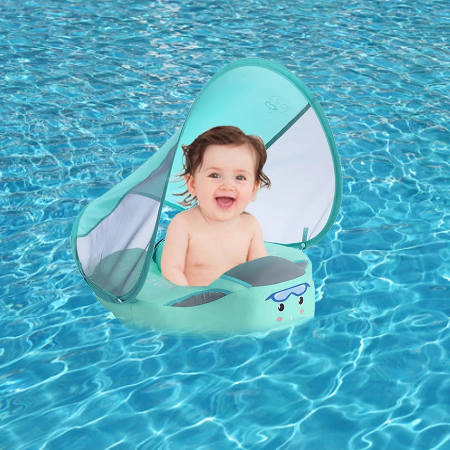 Flotador para Bebé Flotadores Infantiles para Piscina | Flotador Estable con Sombrilla Protectora Solar para Viajes y Verano en Playa o Lago, para Bebés de 3 a 24 Meses