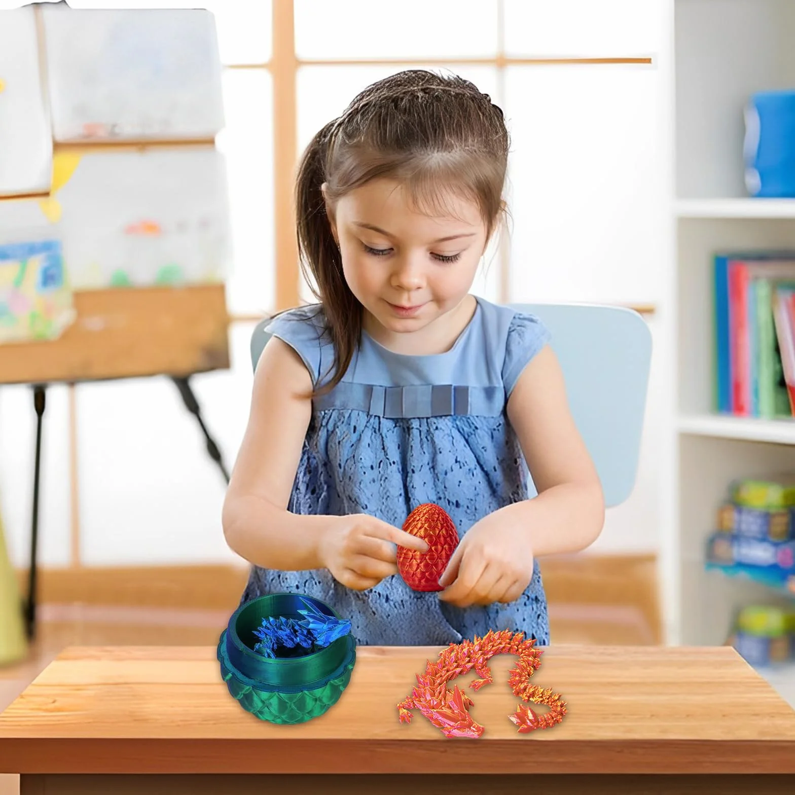 3D Impreso Dragón Huevo Con, 2 Modelos de Huevos de Dragón, Para los Niños Amantes del y los Coches, Oficinas, Casas Juguetes de Escritorio