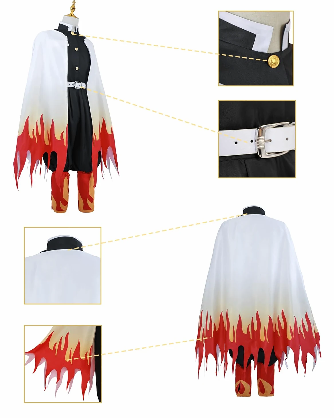 Fiamll Zenitsu - Disfraz de Tomioka Giyuu para cosplay, disfraz de matademonios, anime, Halloween, cosplay, kimono para niños y adultos