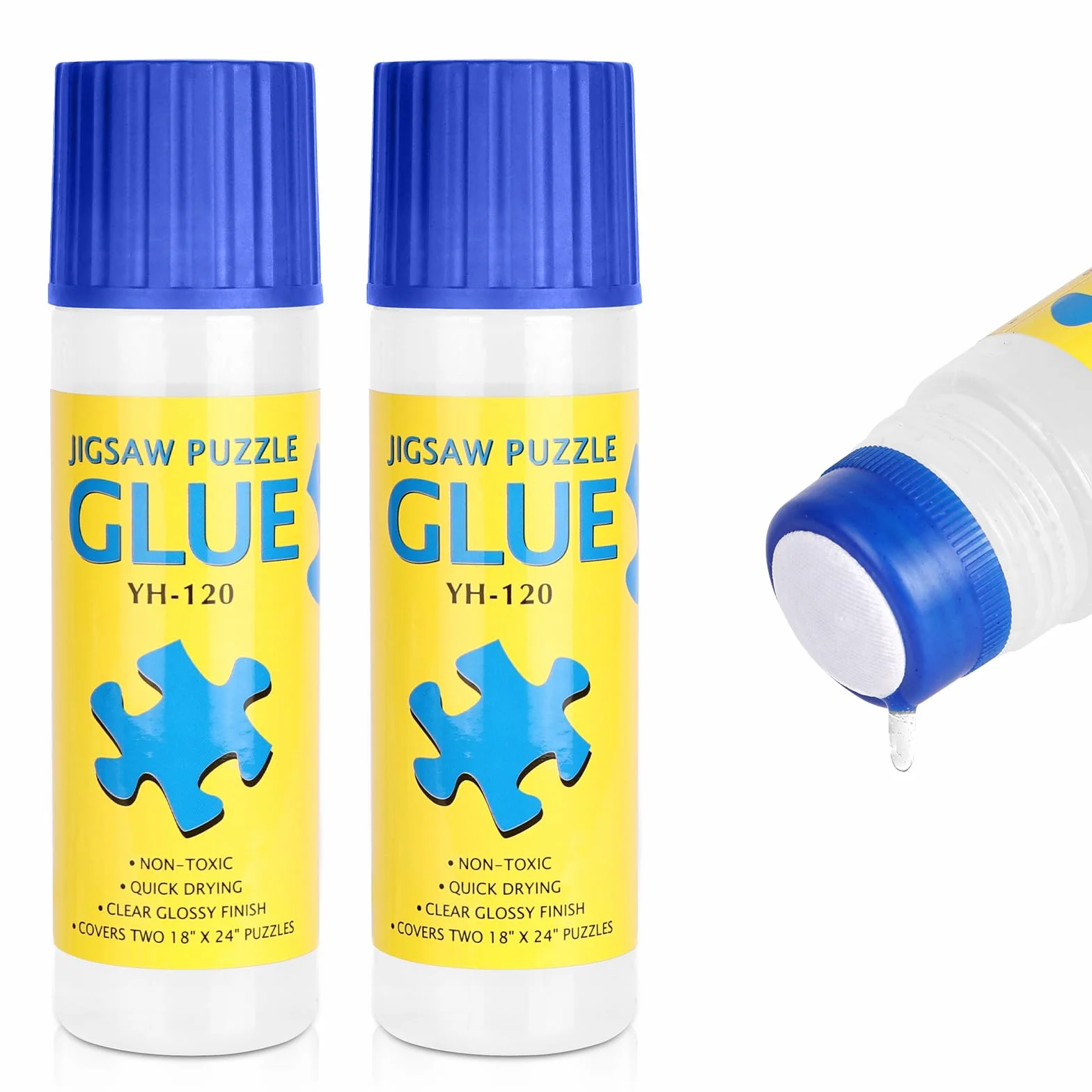 AUAUY 2x120ml Pegamento para Puzzle, Transparente Cola para Puzzle, No TóXico PVA de Secado RáPido Pegamento para Puzzles, Pegar Puzzle Sellador Conservante de Rompecabezas para 3000-6000PCS Puzzle