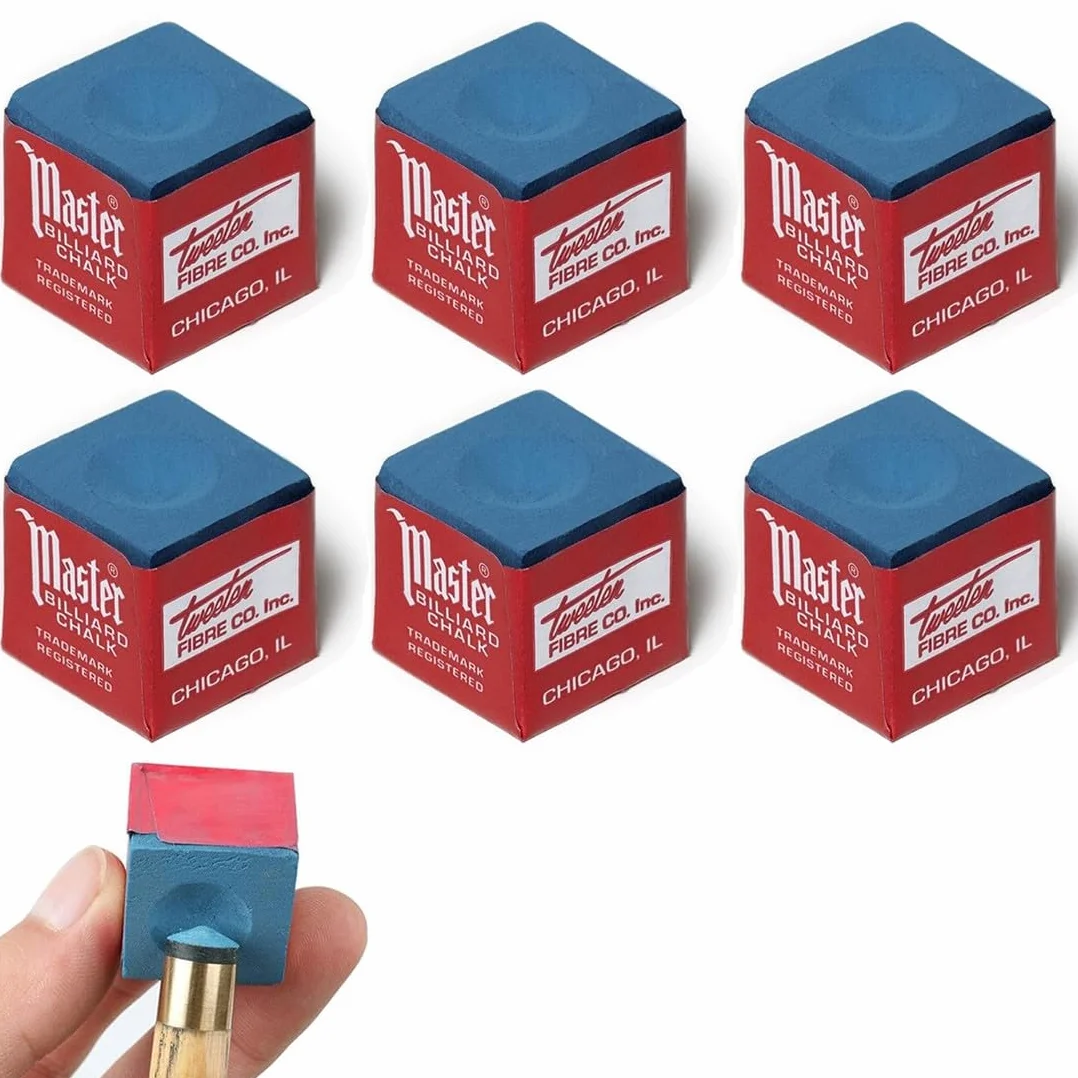 CATOR 6 piezas Tiza de billar azul accesorios de mesa de billar
