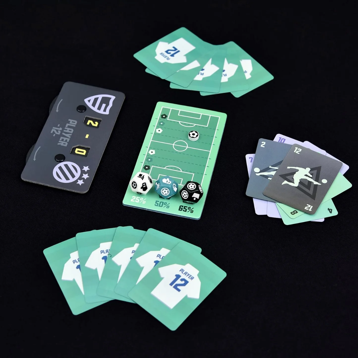 Juego de mesa de Fútbol Player 12, con Cartas y Dados, formato pequeño de viaje, Regalo 6-12 años