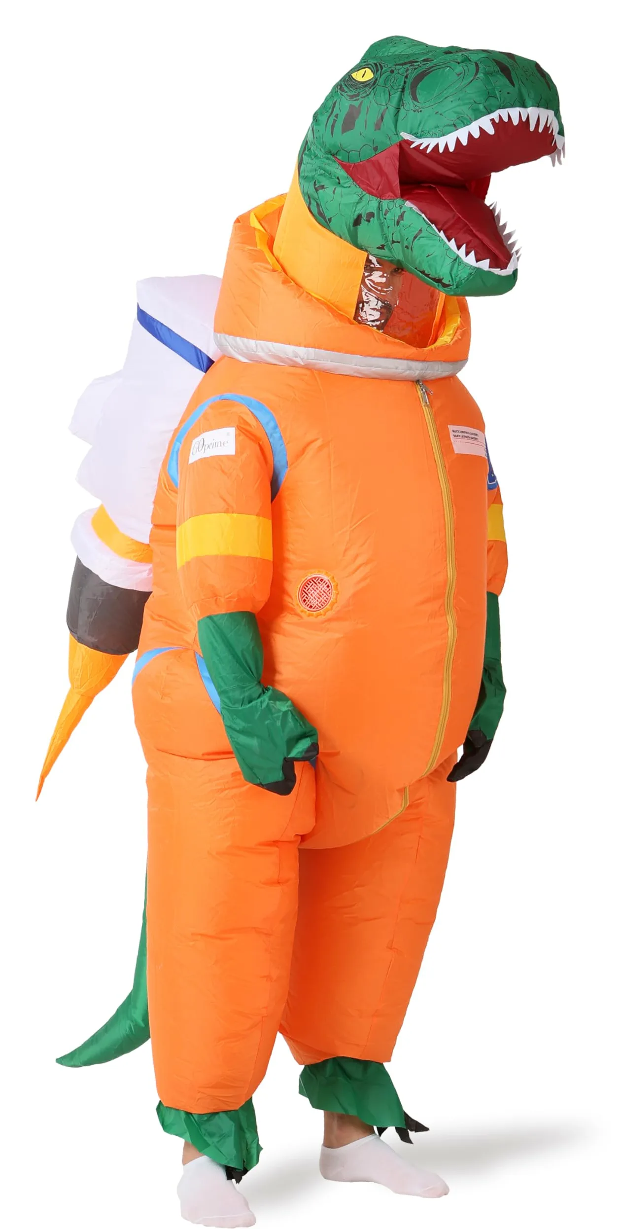 GOPRIME Disfraz inflable de astronauta de dinosaurio, traje espacial T Rex, talla para adulto