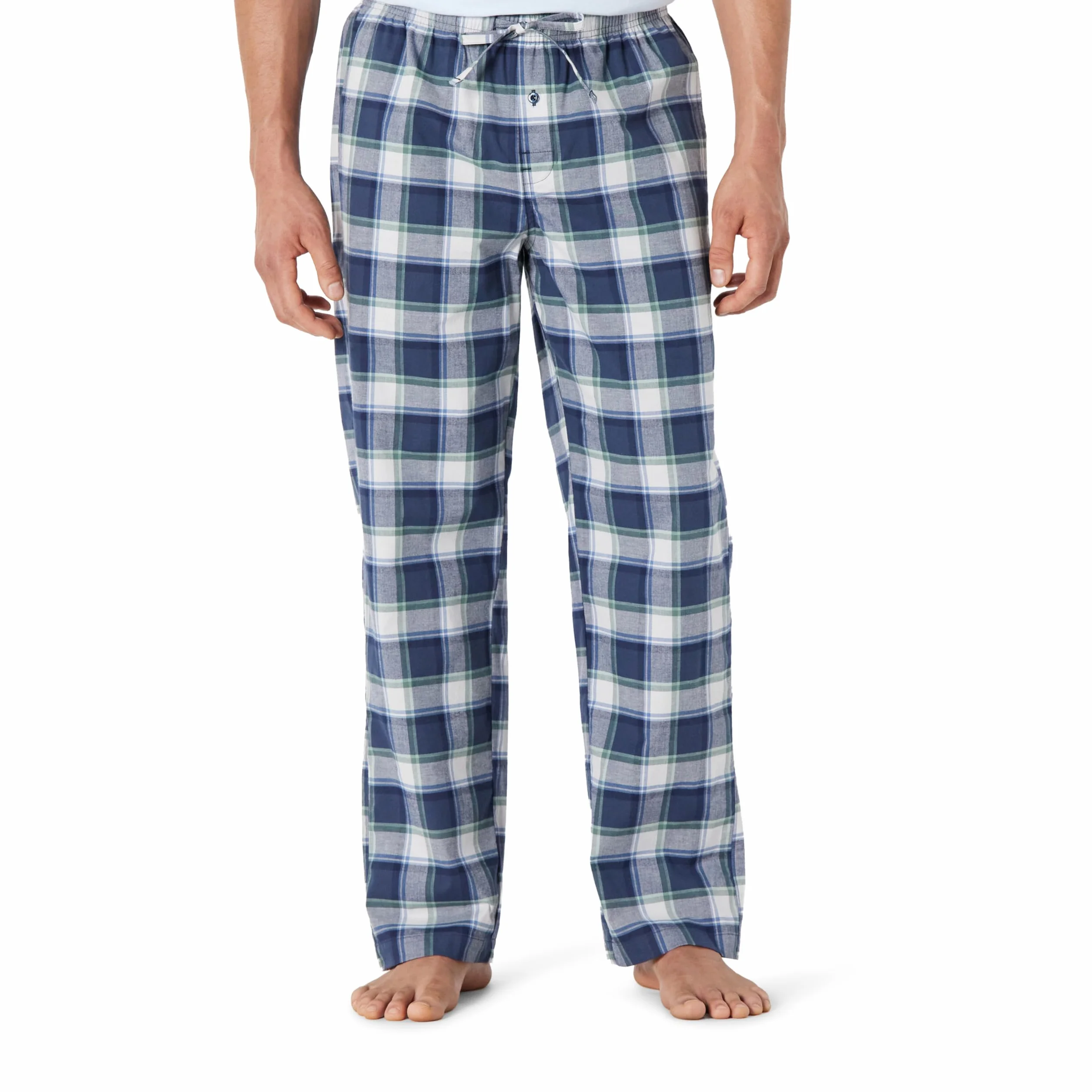 Amazon Essentials Pantalones de Pijama Hombre Popelina Algodón Corte Recto Cintura Elástica Cordón
