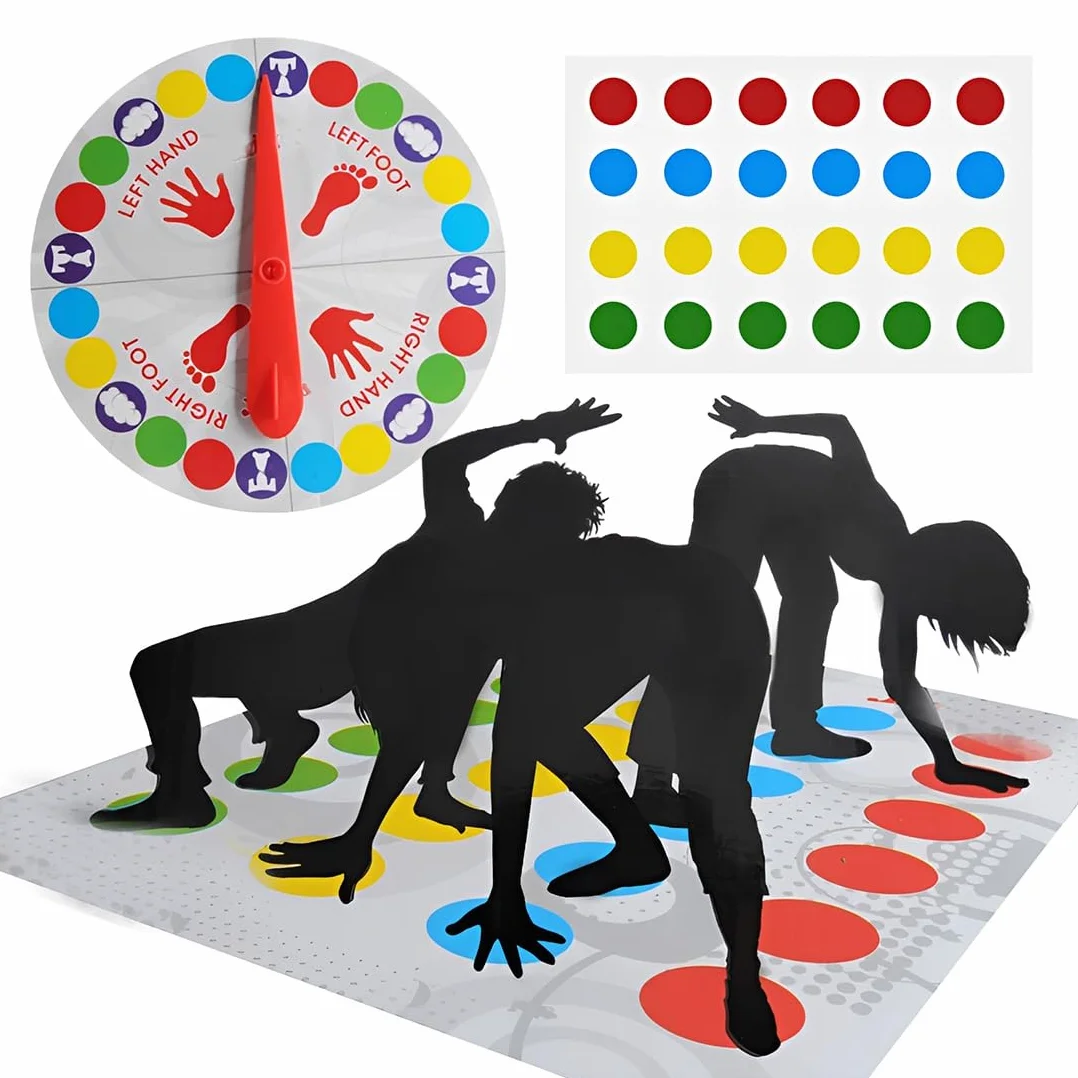 Juego Twister divertido, juego Twister para niños de 6 años en adelante, para 2 jugadores o más, diversión interactiva para toda la familia, juego de suelo Twister con tapete