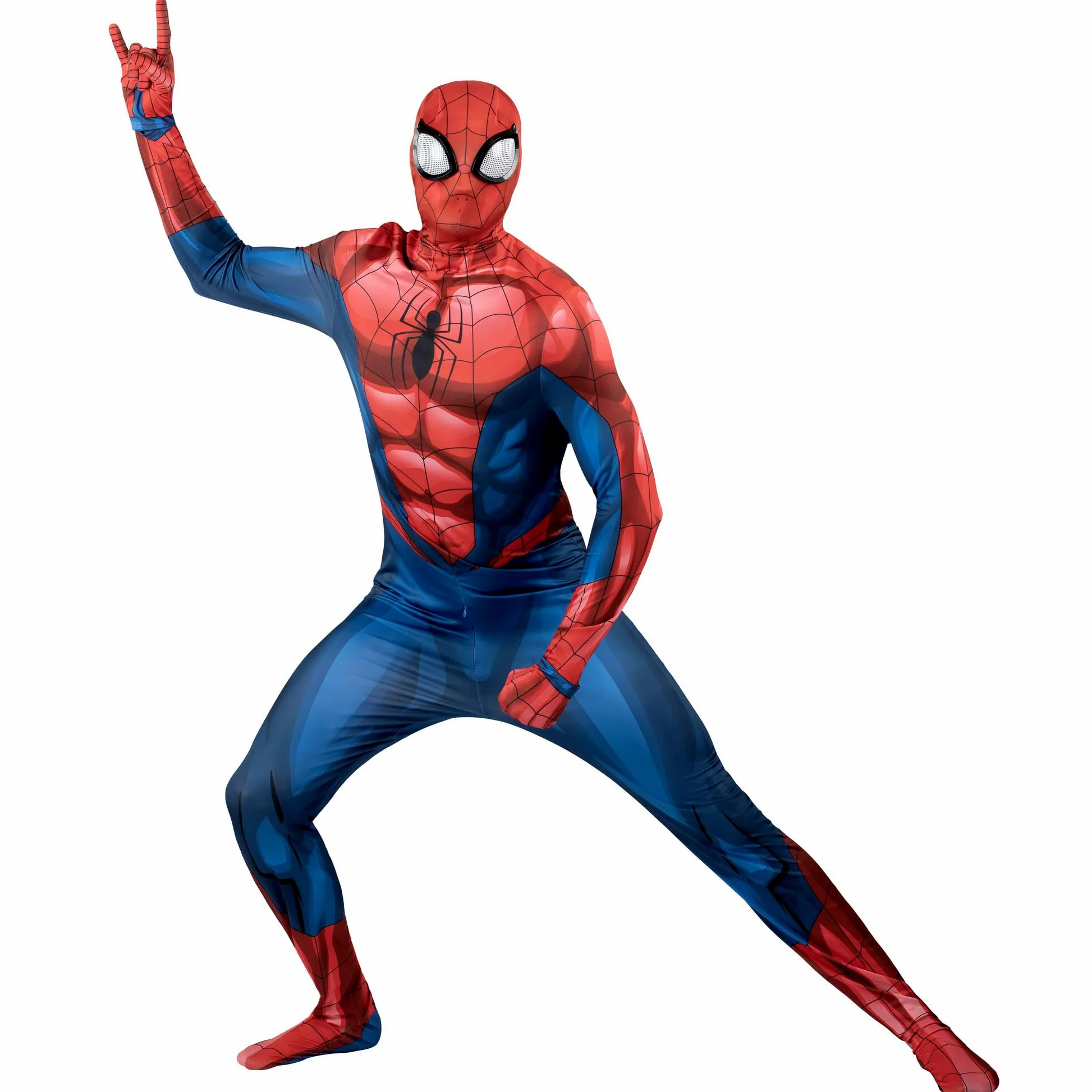 MARVEL Spider-Man Disfraz oficial para adulto tipo Zentai para Halloween, traje ceñido de cuerpo completo de elastano elástico con cremalleras ocultas y aberturas en las muñecas